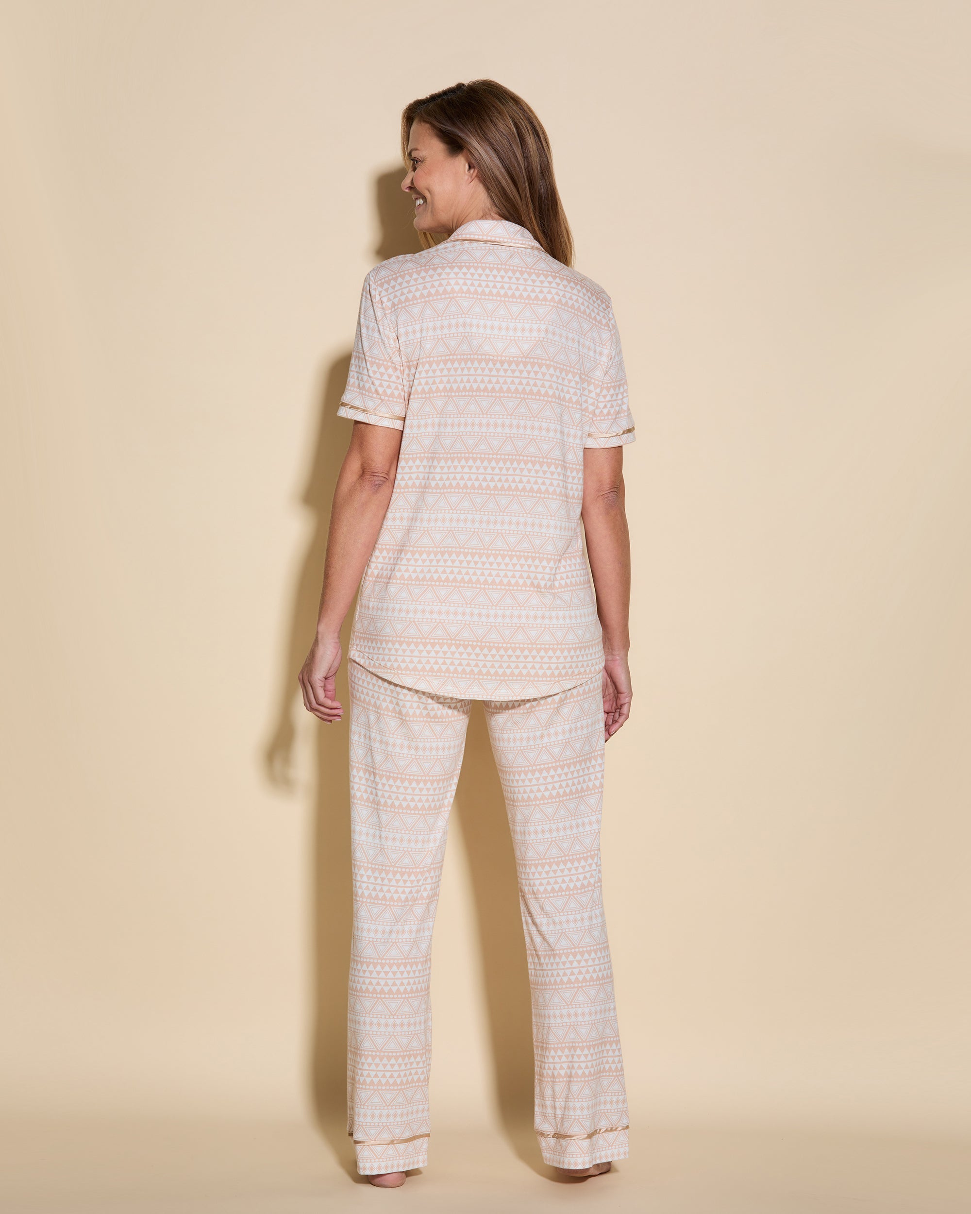 Gedruckt Set - Bella Printed Set, Bestehend Aus Einem Kurzärmeligen Oberteil Und Hose-Pyjama