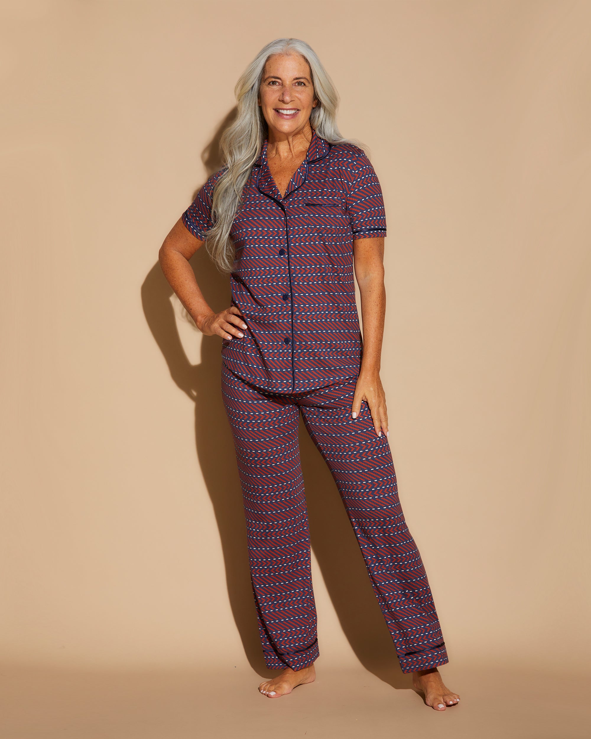 Imprimé Ensemble - Bella Printed Ensemble De Pyjama Haut Manches Courtes Et Boxer