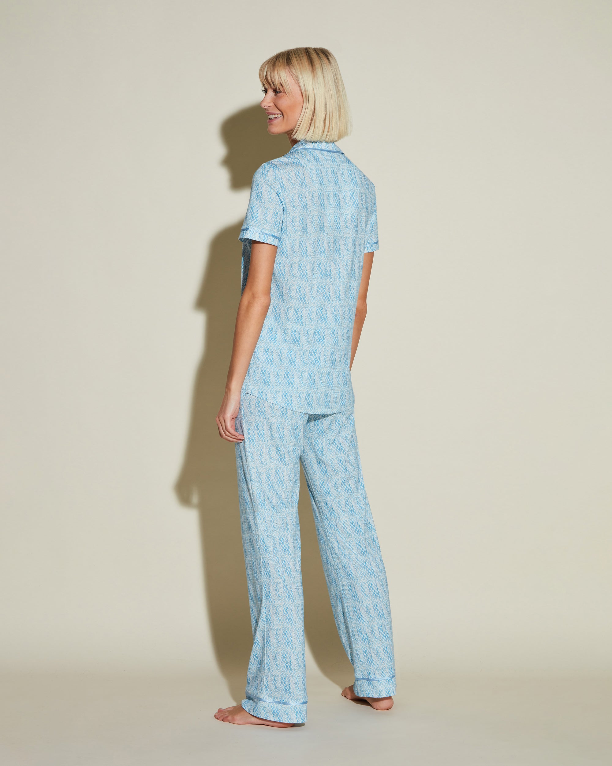 Stampa Set - Bella Printed Pigiama Con Top A Manica Corta E Pantaloni