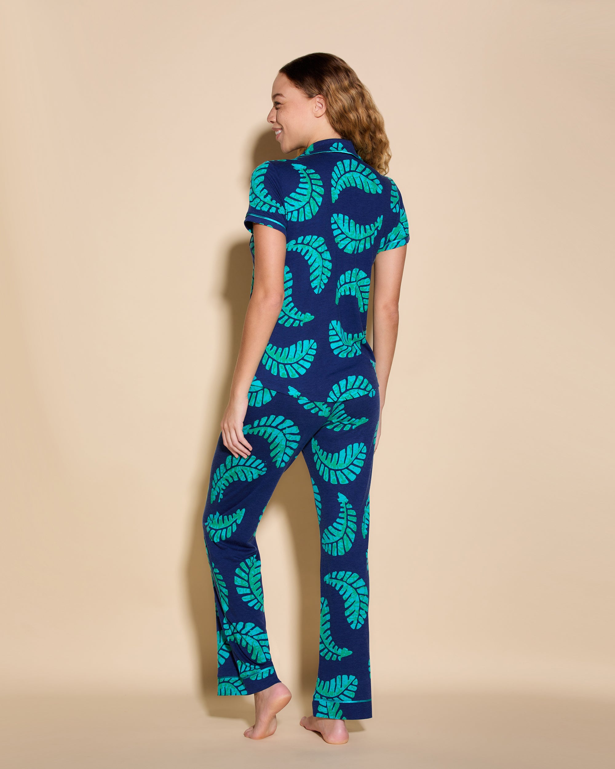 Gedruckt Set - Bella Printed Set, Bestehend Aus Einem Kurzärmeligen Oberteil Und Hose-Pyjama