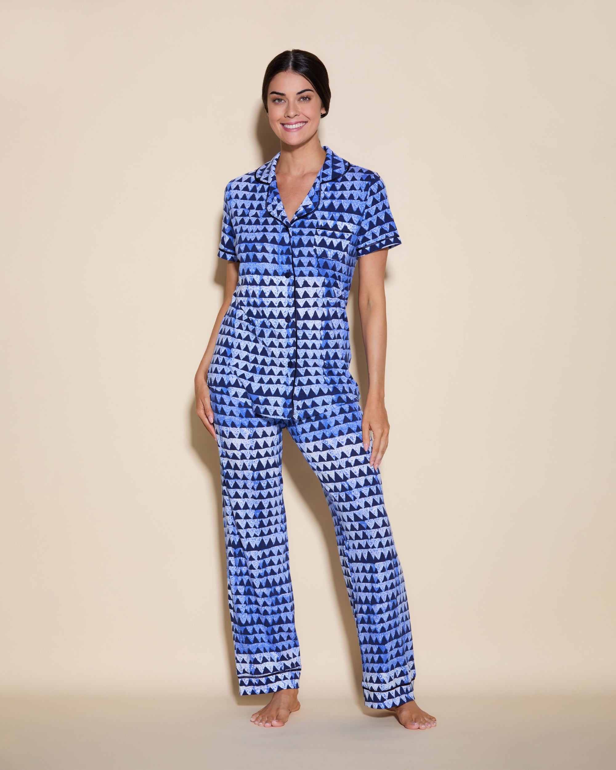 Stampa Set - Bella Printed Set Pigiama Con Top A Maniche Corte E Pantaloni