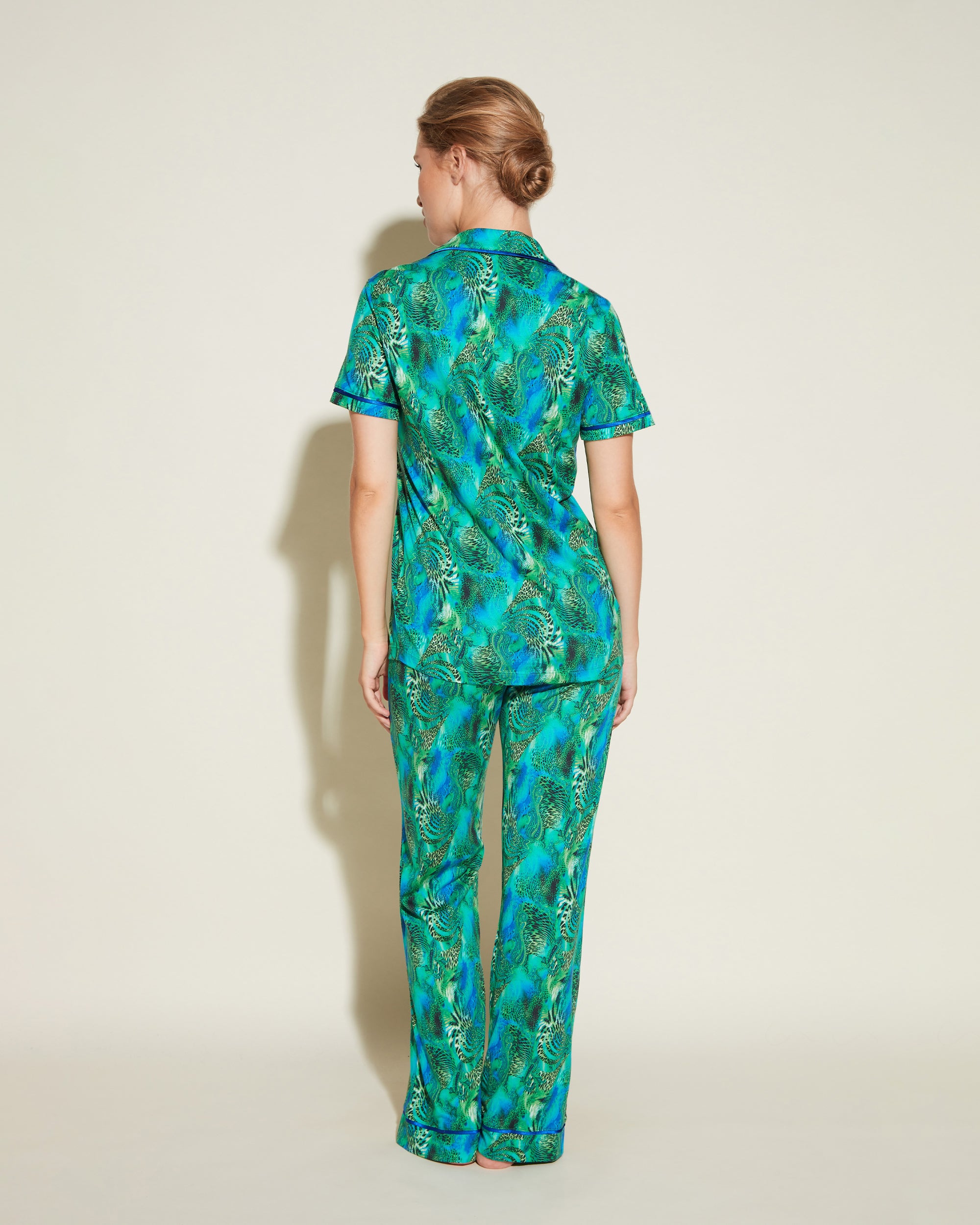 Gedruckt Set - Bella Printed Kurzärmeliges Top & Hose Pyjama-Set