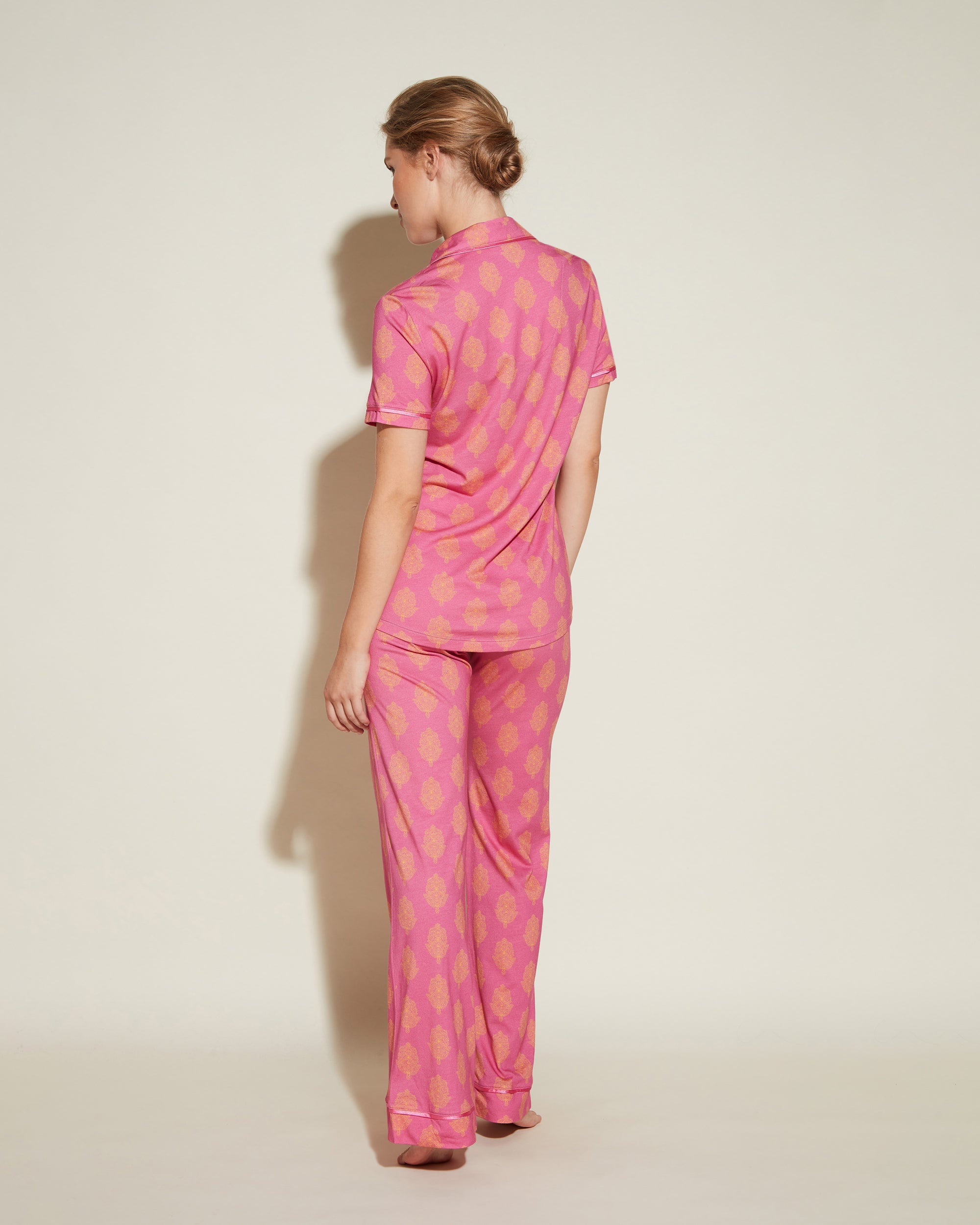 Multi Set - Bella Printed Pigiama Con Top A Manica Corta E Pantaloni