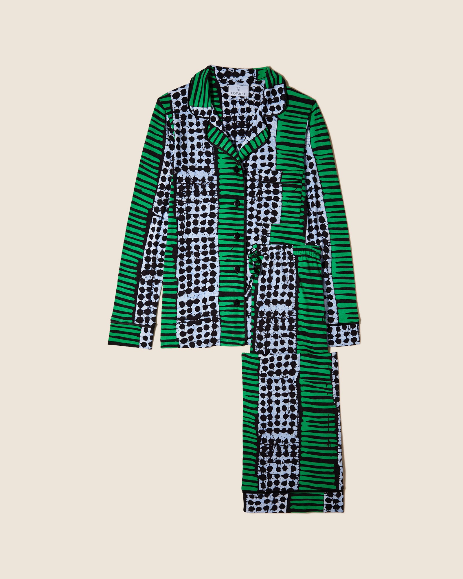 Print Set - Bella Printed Petite Long Sleeve Top And Pant Pajama Set