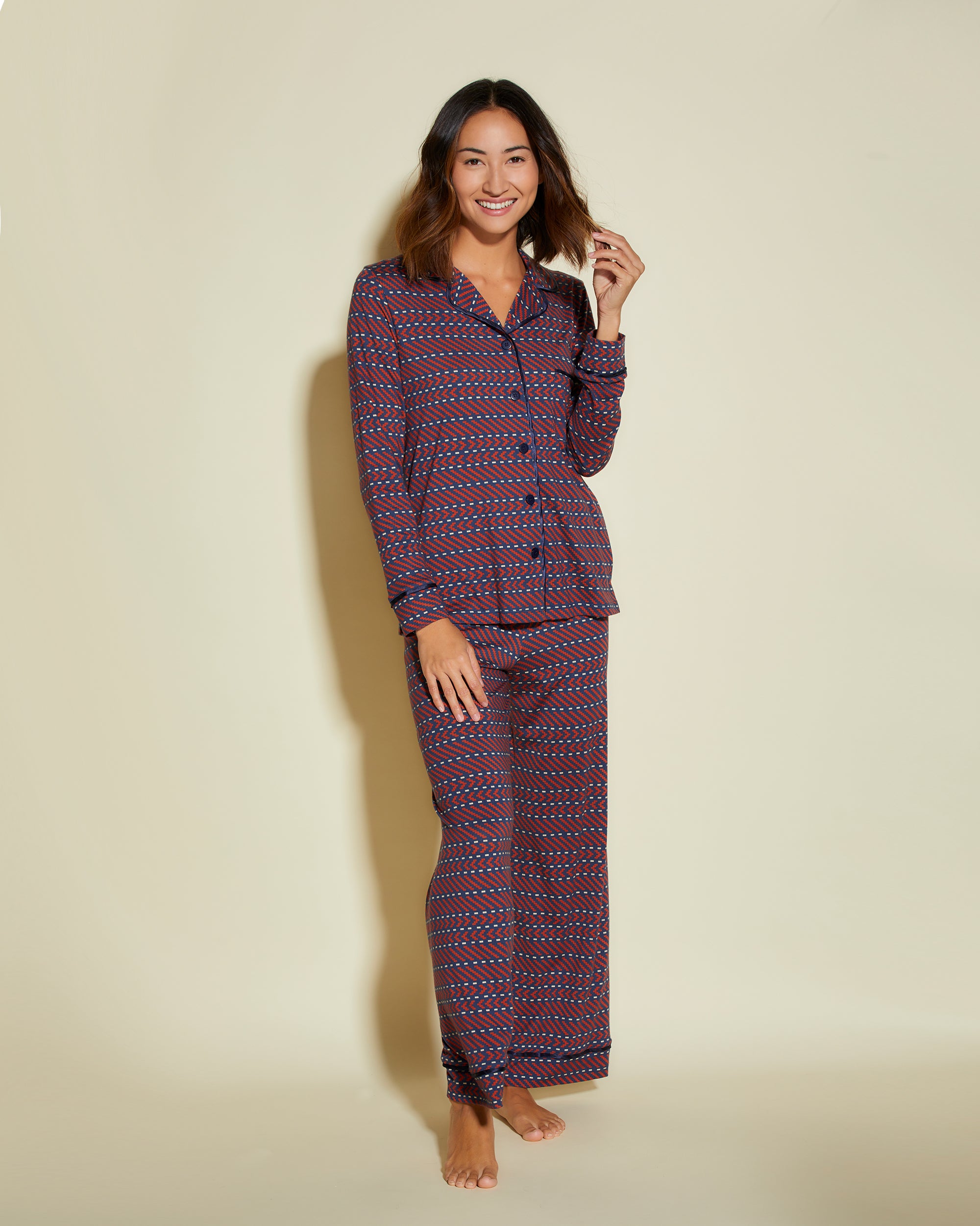 Stampa Set - Bella Printed Set Pigiama Con Top A Maniche Lunghe E Boxer