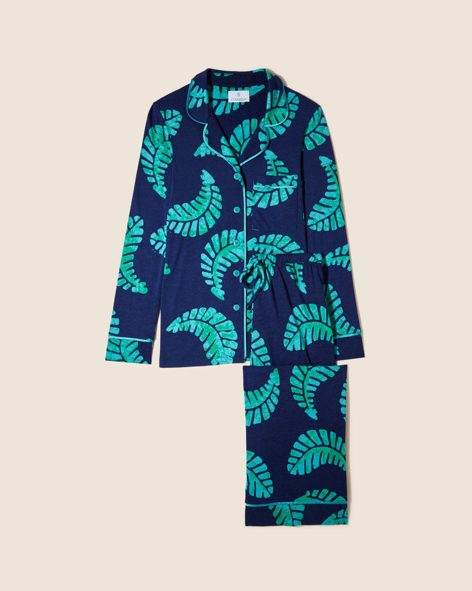 Print Set - Bella Printed Petite Long Sleeve Top And Pant Pajama Set