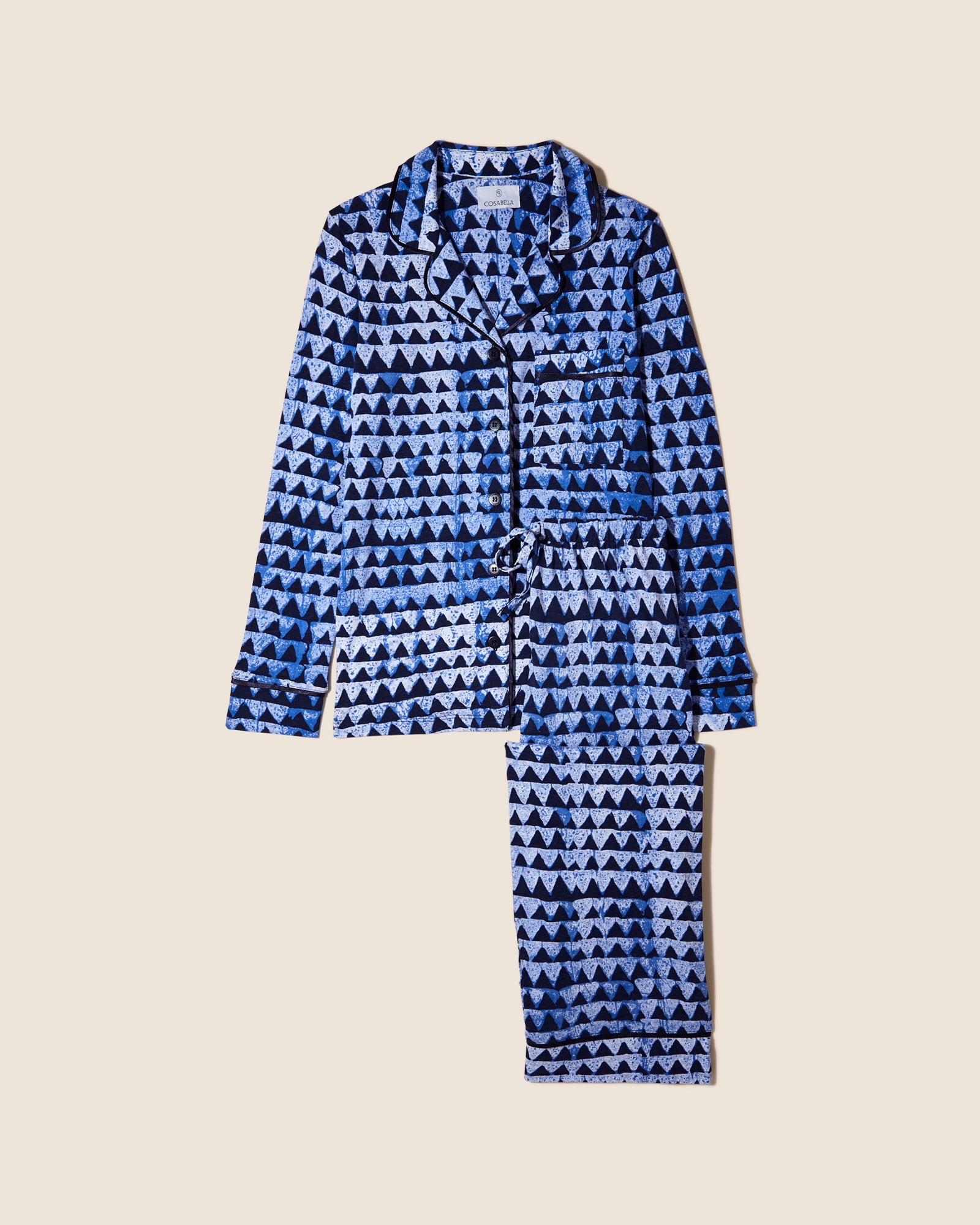 Print Set - Bella Printed Petite Long Sleeve Top And Pant Pajama Set