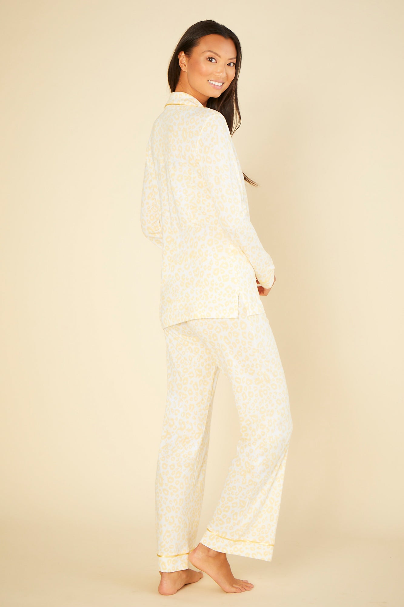 Jaune Ensemble - Bella Printed Haut Manches Longues Et Bas À Imprimé Petite