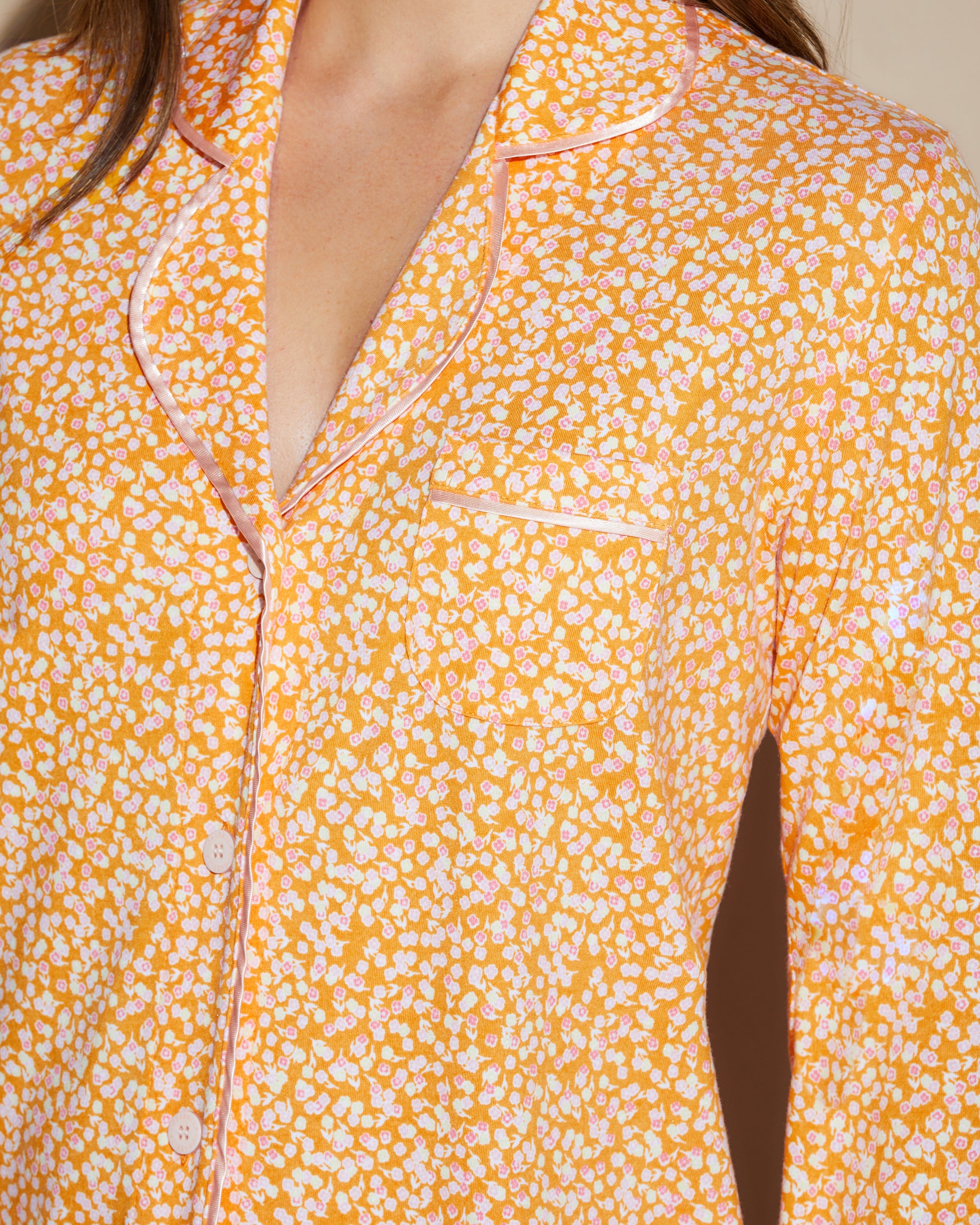 Naranja Conjuntos - Bella Printed Pantalones Y Camisa De Manga Larga Estampados Petite