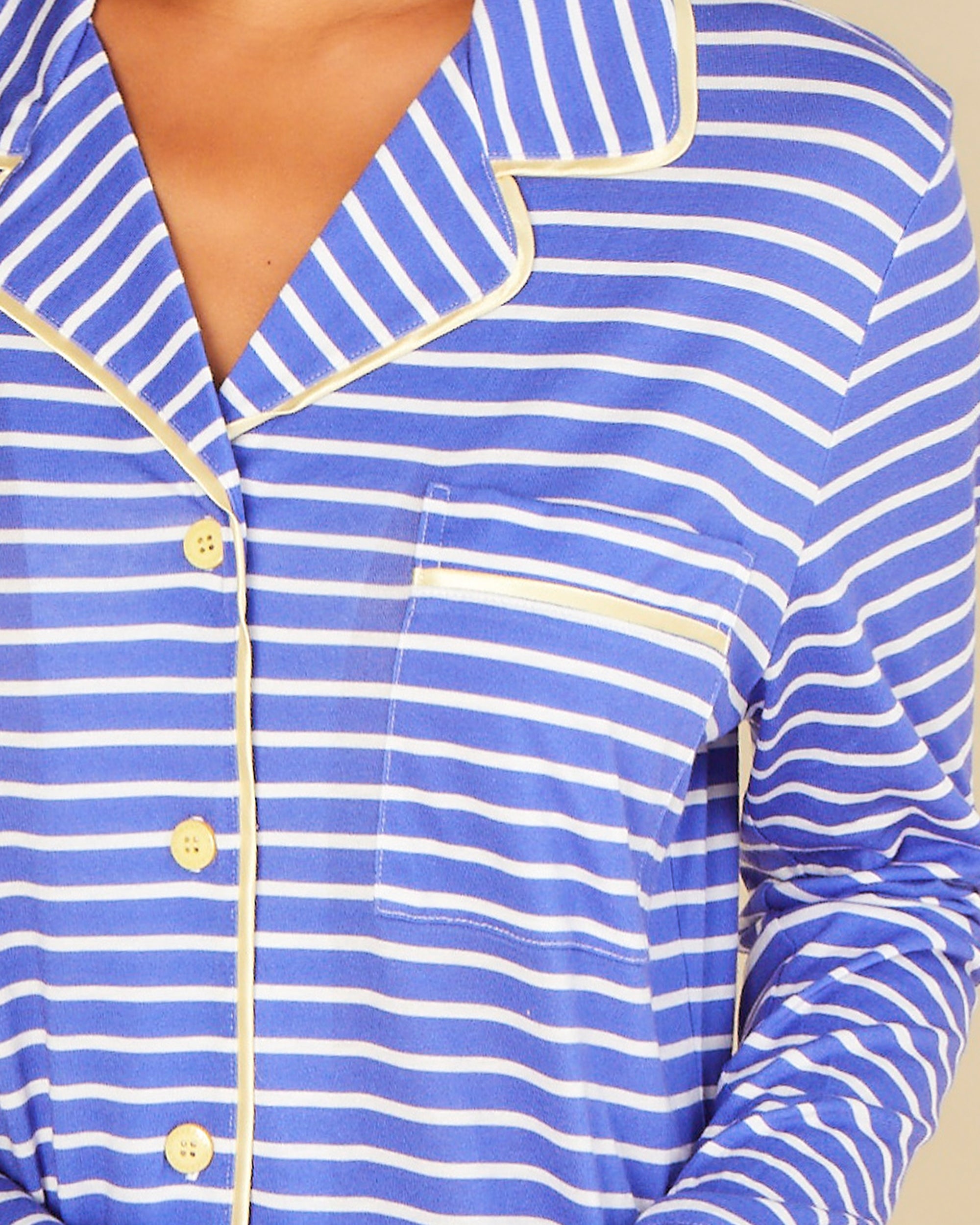 Blue Set - Bella Printed Petite Printed Longsleeve Top And Pant