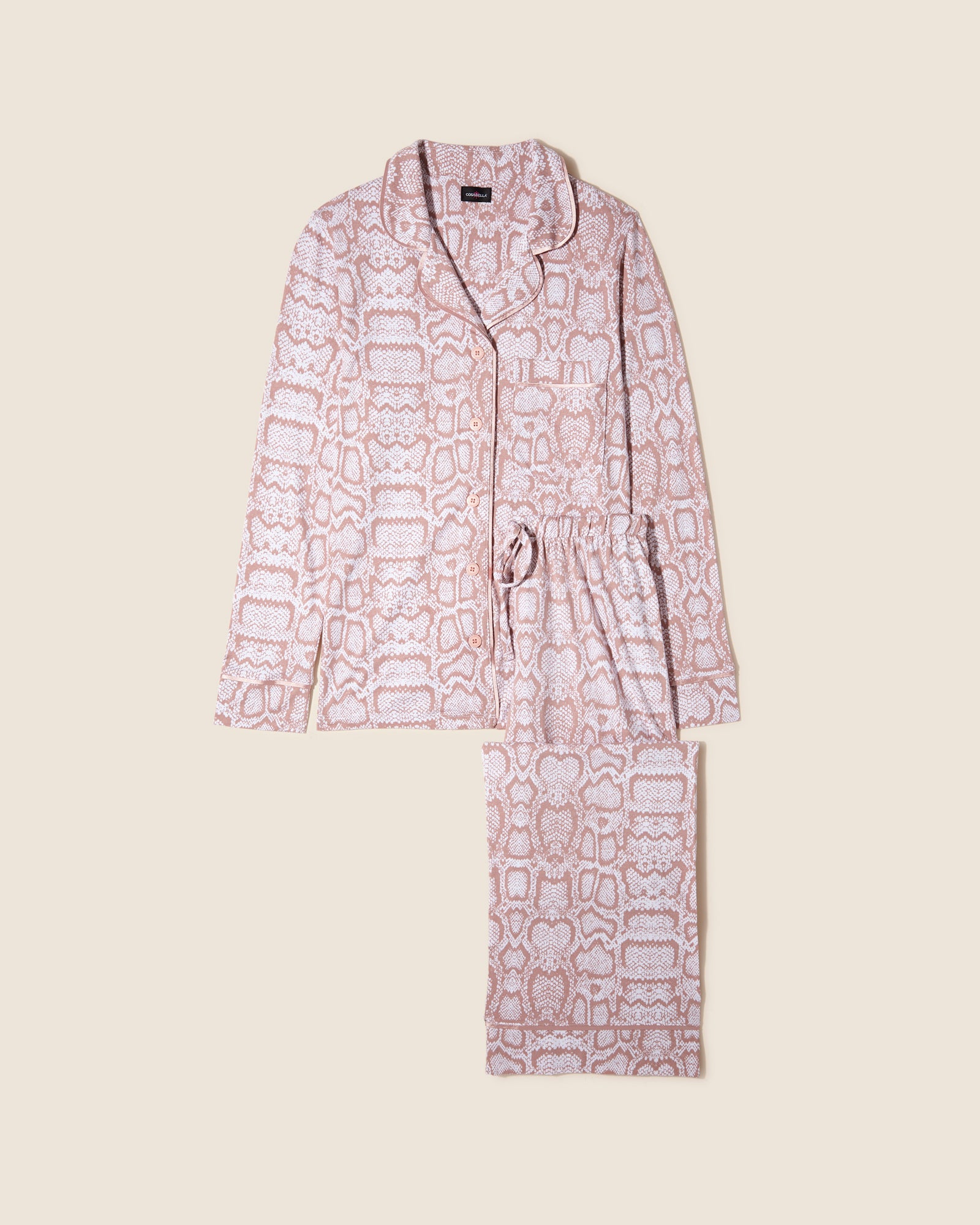 Rose Ensemble - Bella Printed Haut Manches Longues Et Bas À Imprimé Petite