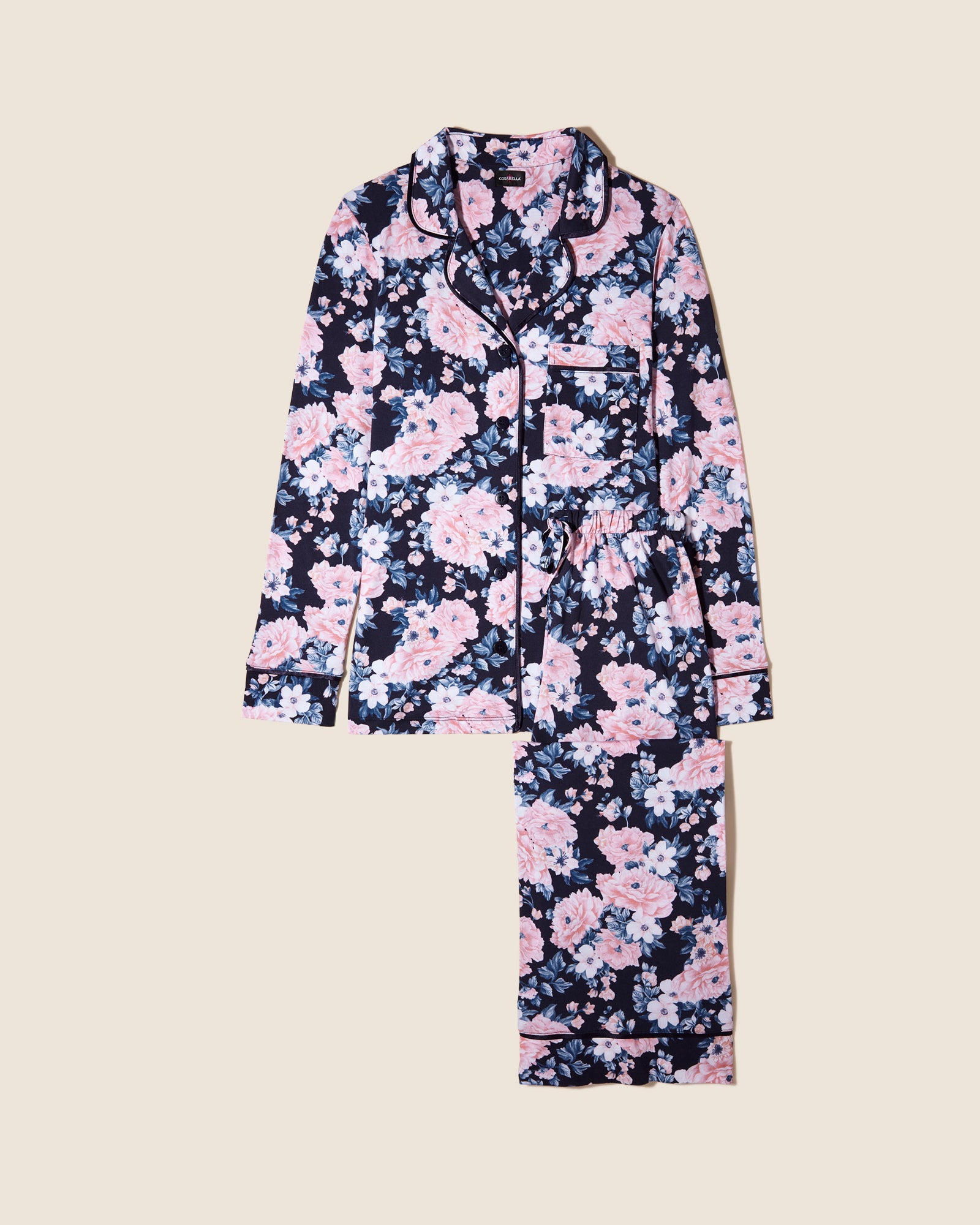 Stampa Set - Bella Printed Top A Maniche Lunghe E Pantalone Petite Stampato