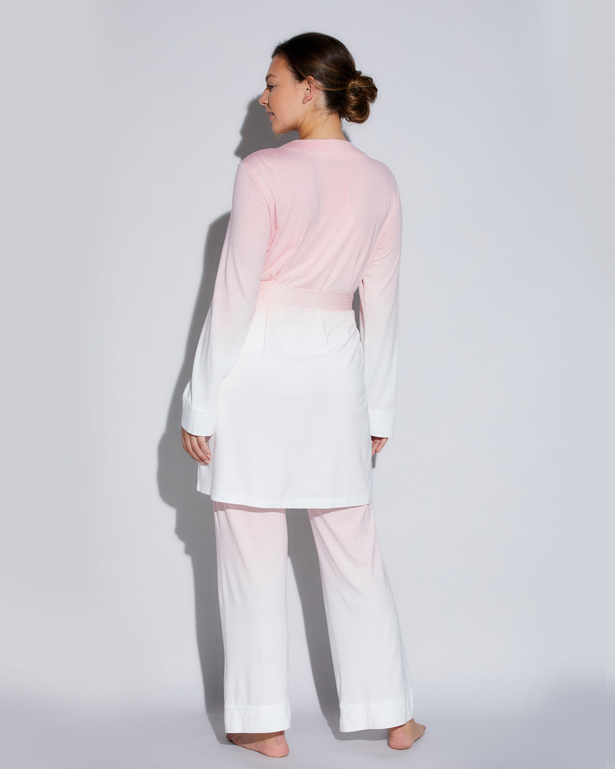 Rose Ensemble - Bella Printed Ensemble De Pyjama, Caraco Et Pantalon Et Robe De Chambre