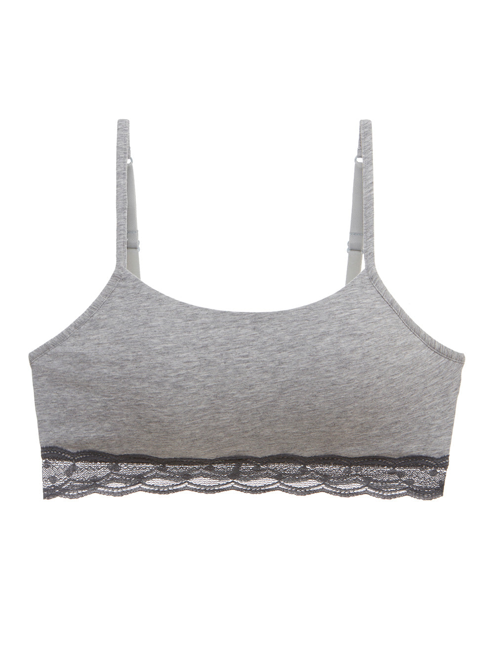 Gray Bralette - Avi Tween Avi Cotton Scoop Neck Tween Bralette
