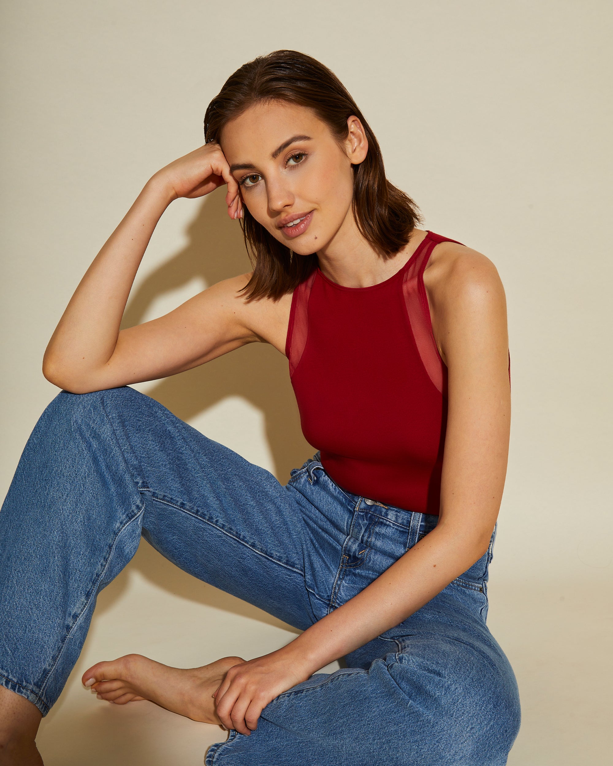 Red Teddy - Bisou Sleeveless Bodysuit