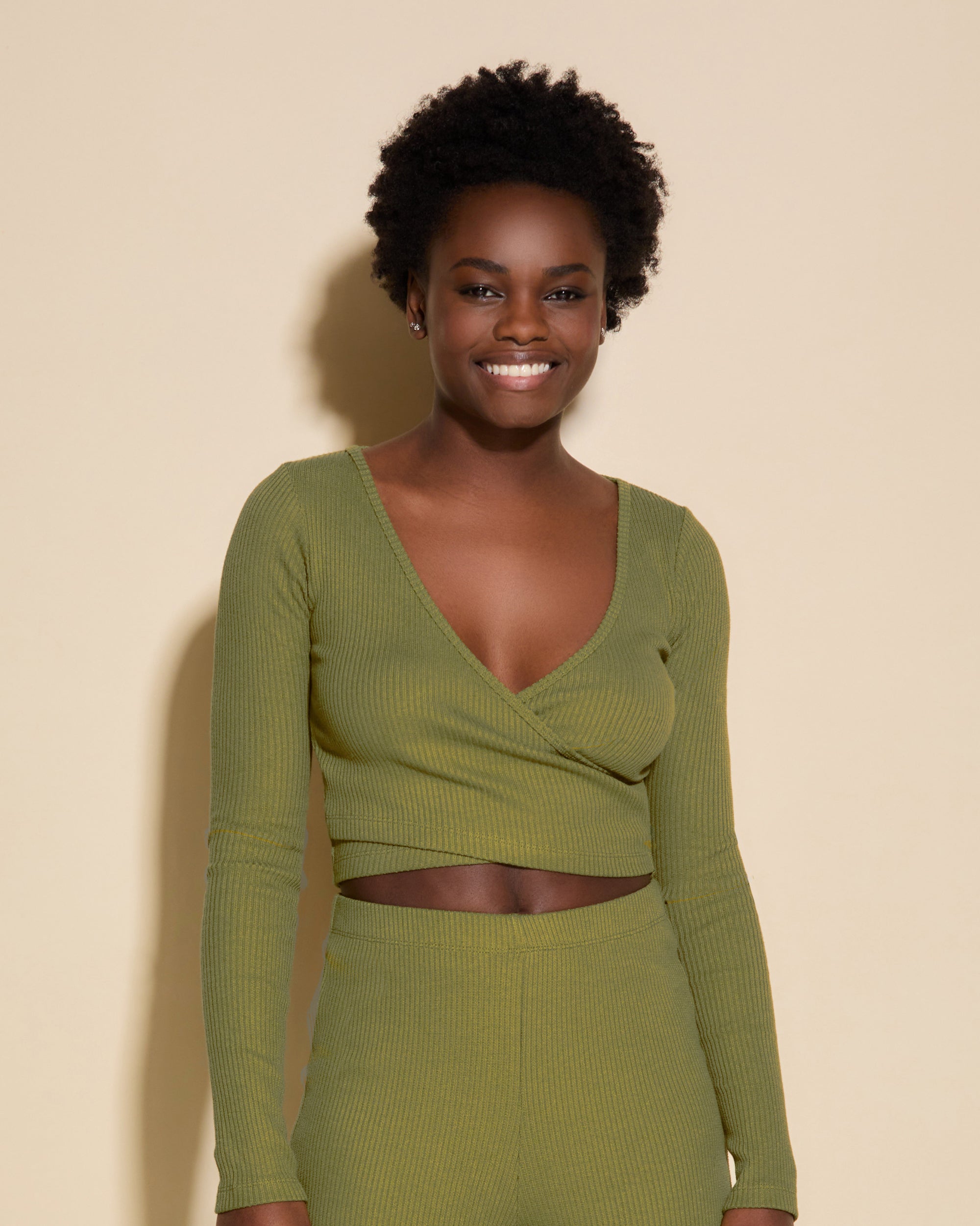 Green Top - Britt Cross Front Top