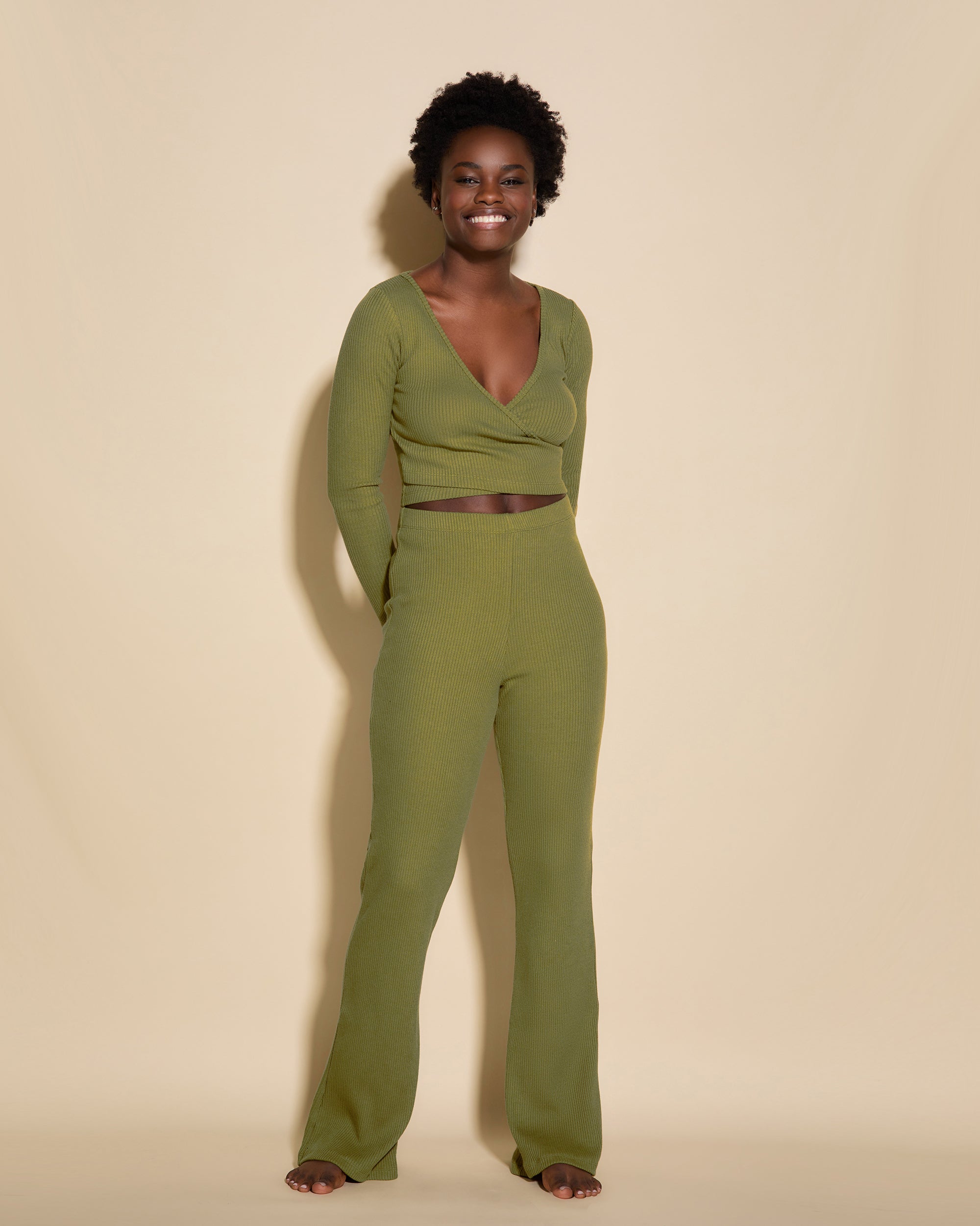 Green Top - Britt Cross Front Top