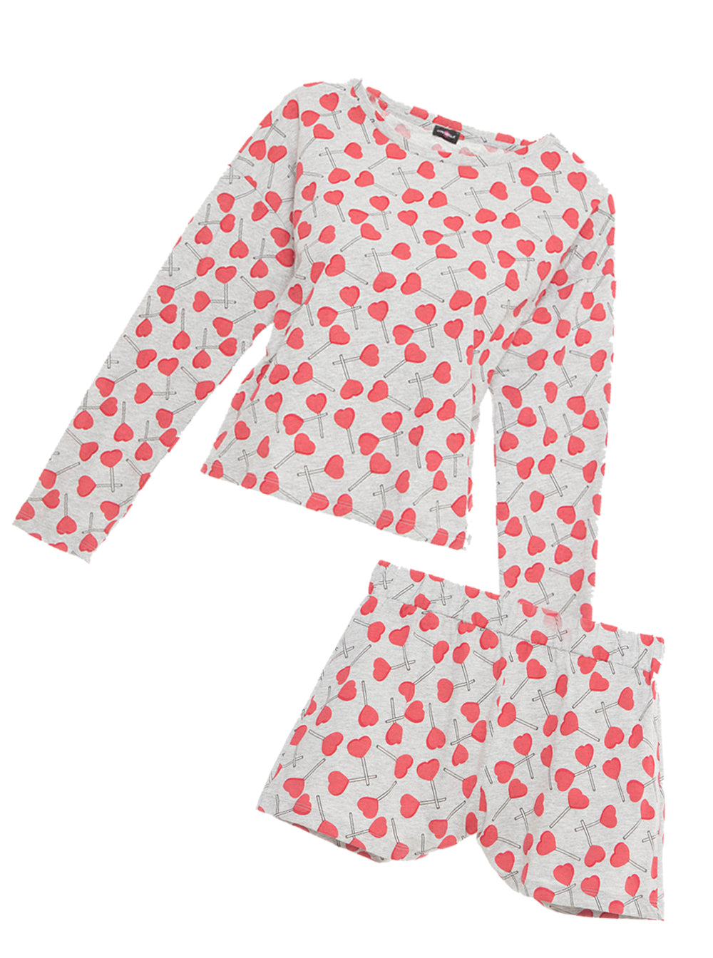 Rot Set, Charming Set Aus Langarm-Oberteil & Boxer-Panty