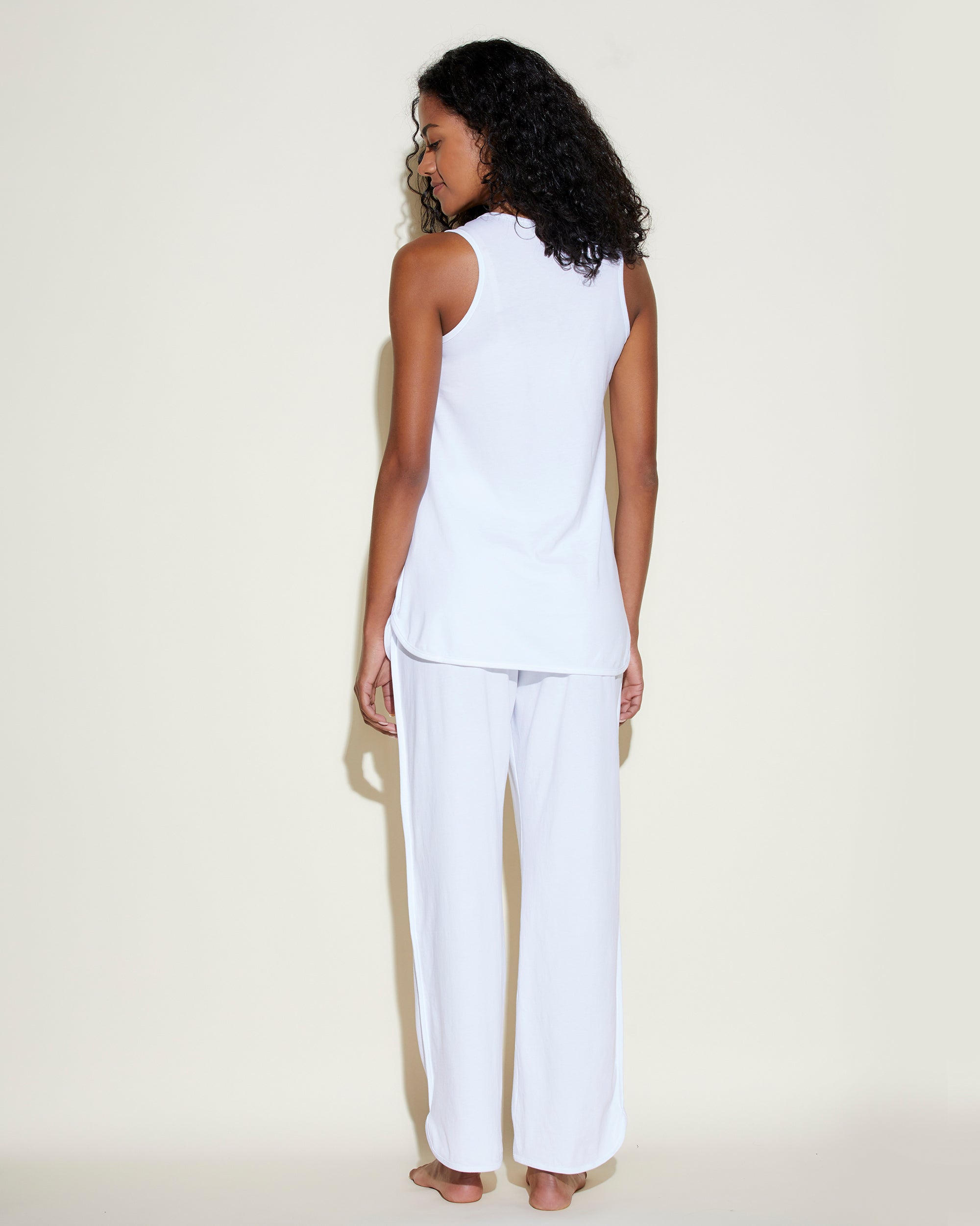 Weiß Set - Florida Lounge Tank-Top & Hosen-Set