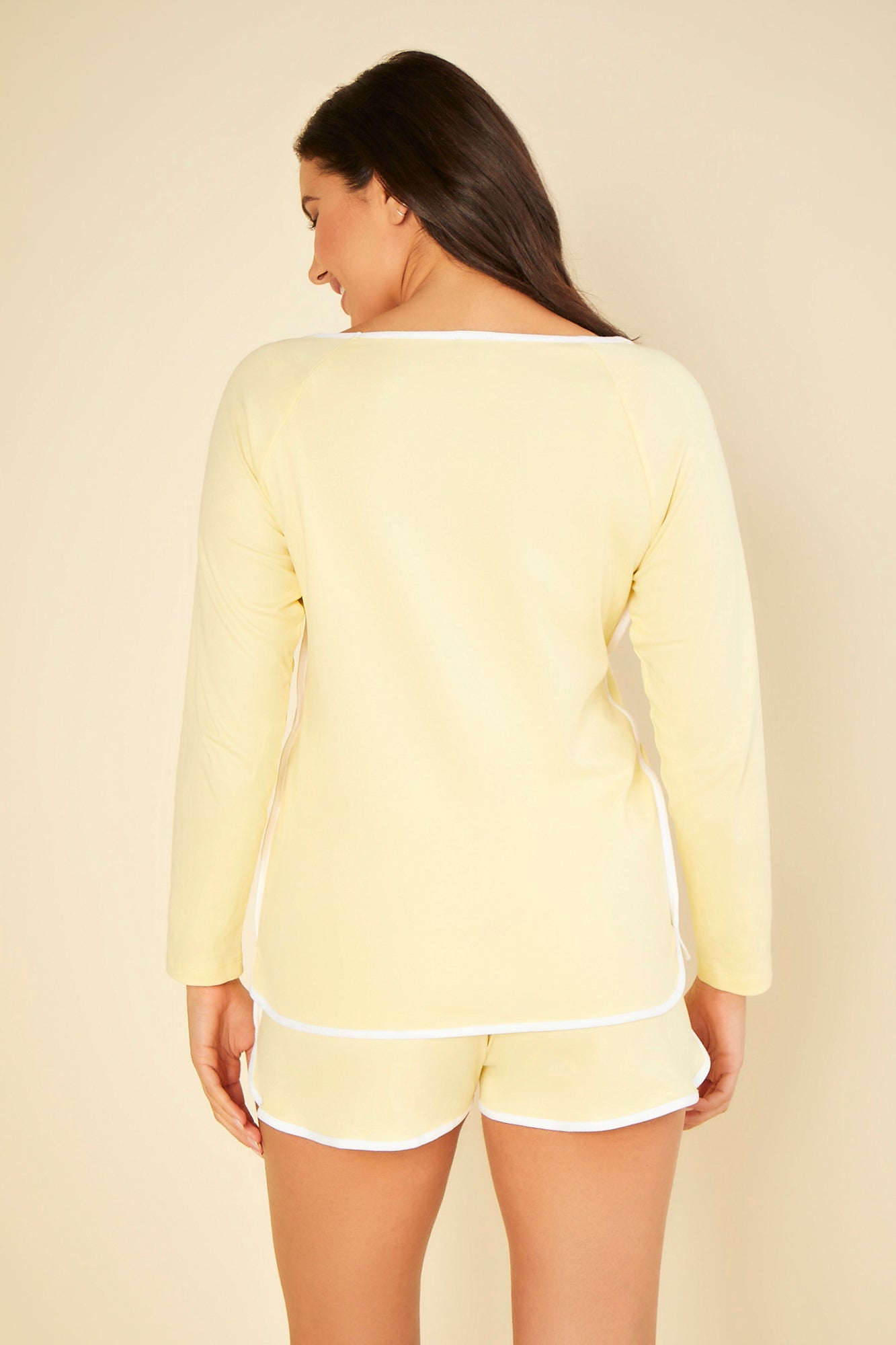 Giallo Set - Florida Lounge Boxer E Top A Maniche Lunghe