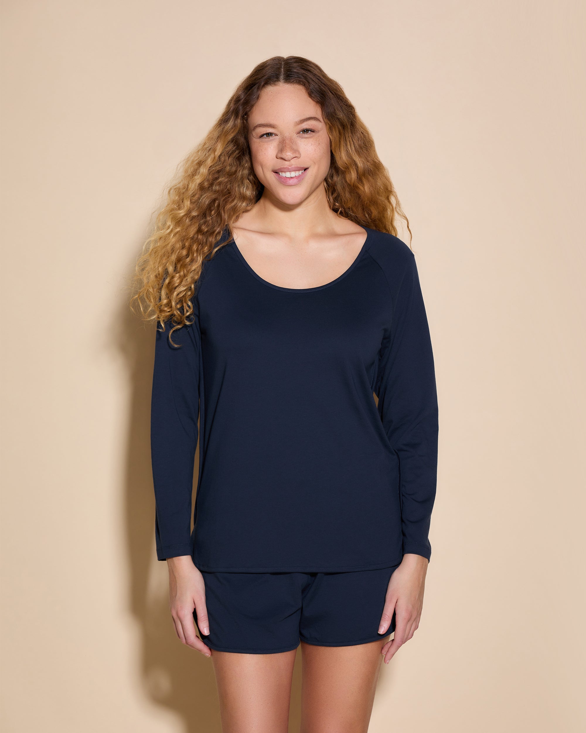 Bleue Ensemble - Florida Lounge Haut Manches Longues Et Short