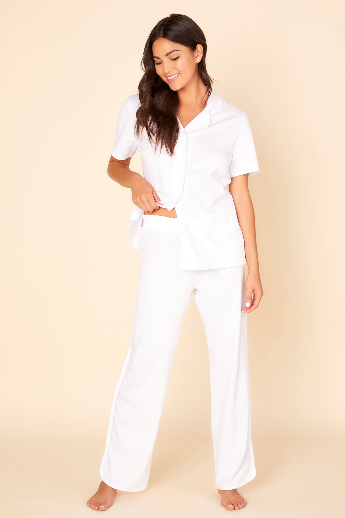 Blanca Conjuntos - Florida Lounge Camiseta De Manga Corta Y Pantalones