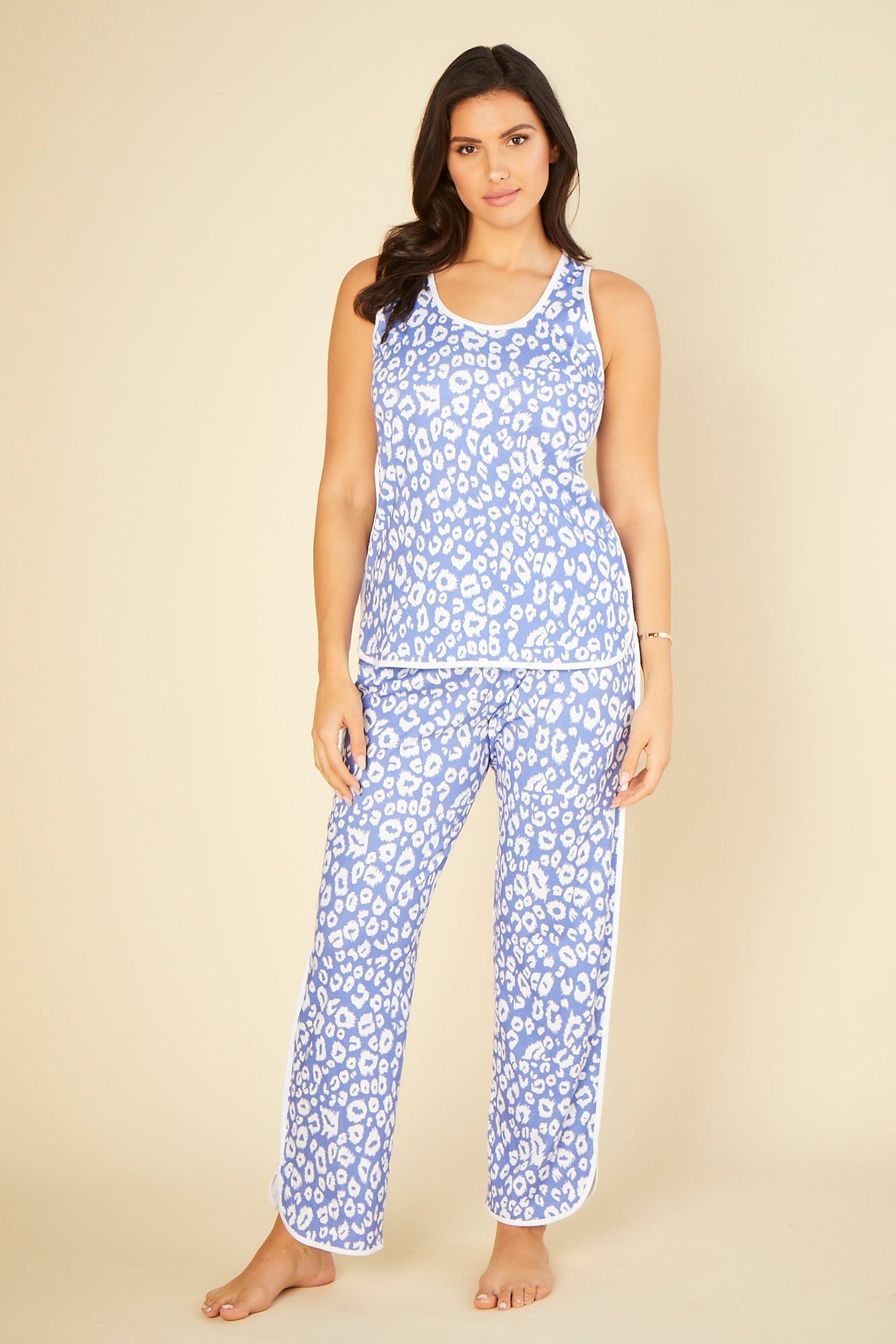 Blue Set - Florida Lounge Print Tank Top & Pant