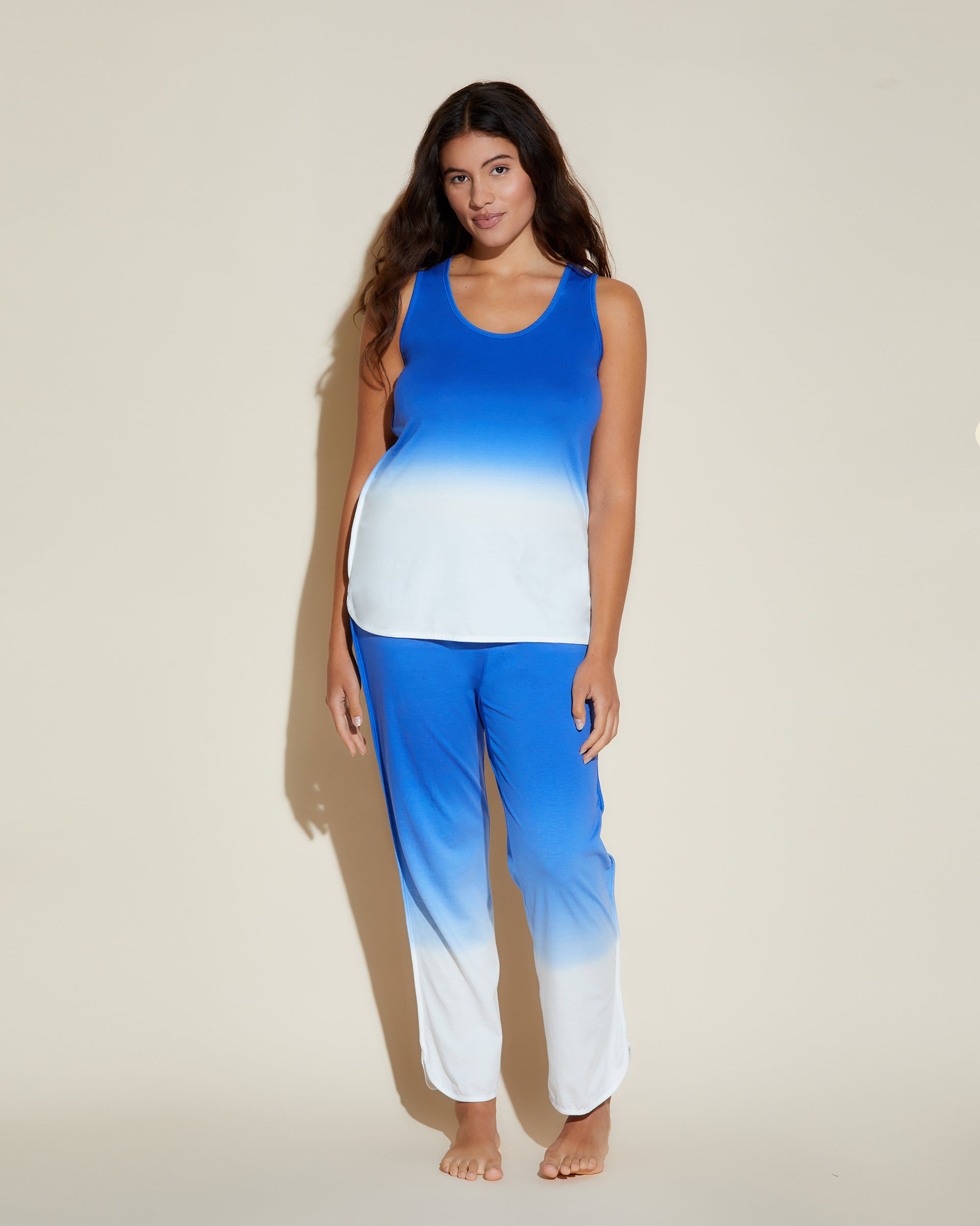 Azul Conjuntos - Florida Lounge Print Conjunto De Tank Top Y Pantalones Premamá