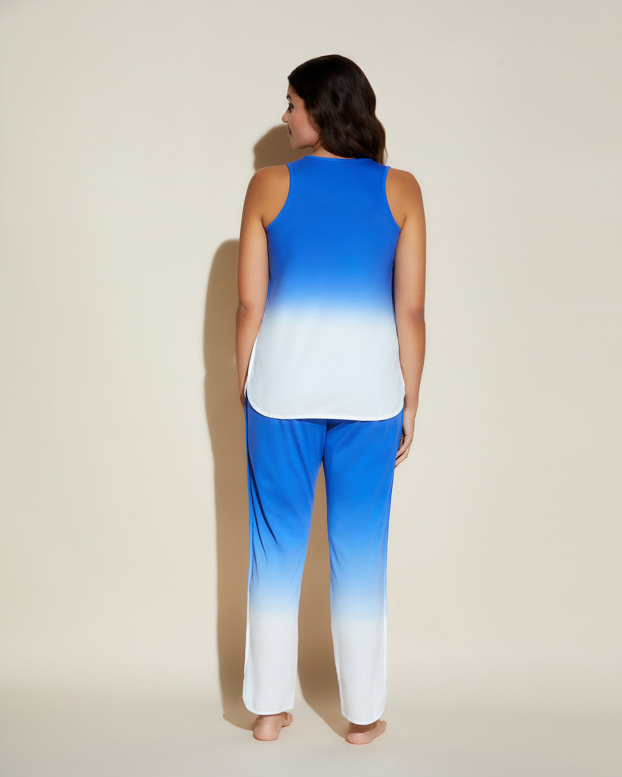 Azul Conjuntos - Florida Lounge Print Conjunto De Tank Top Y Pantalones Premamá