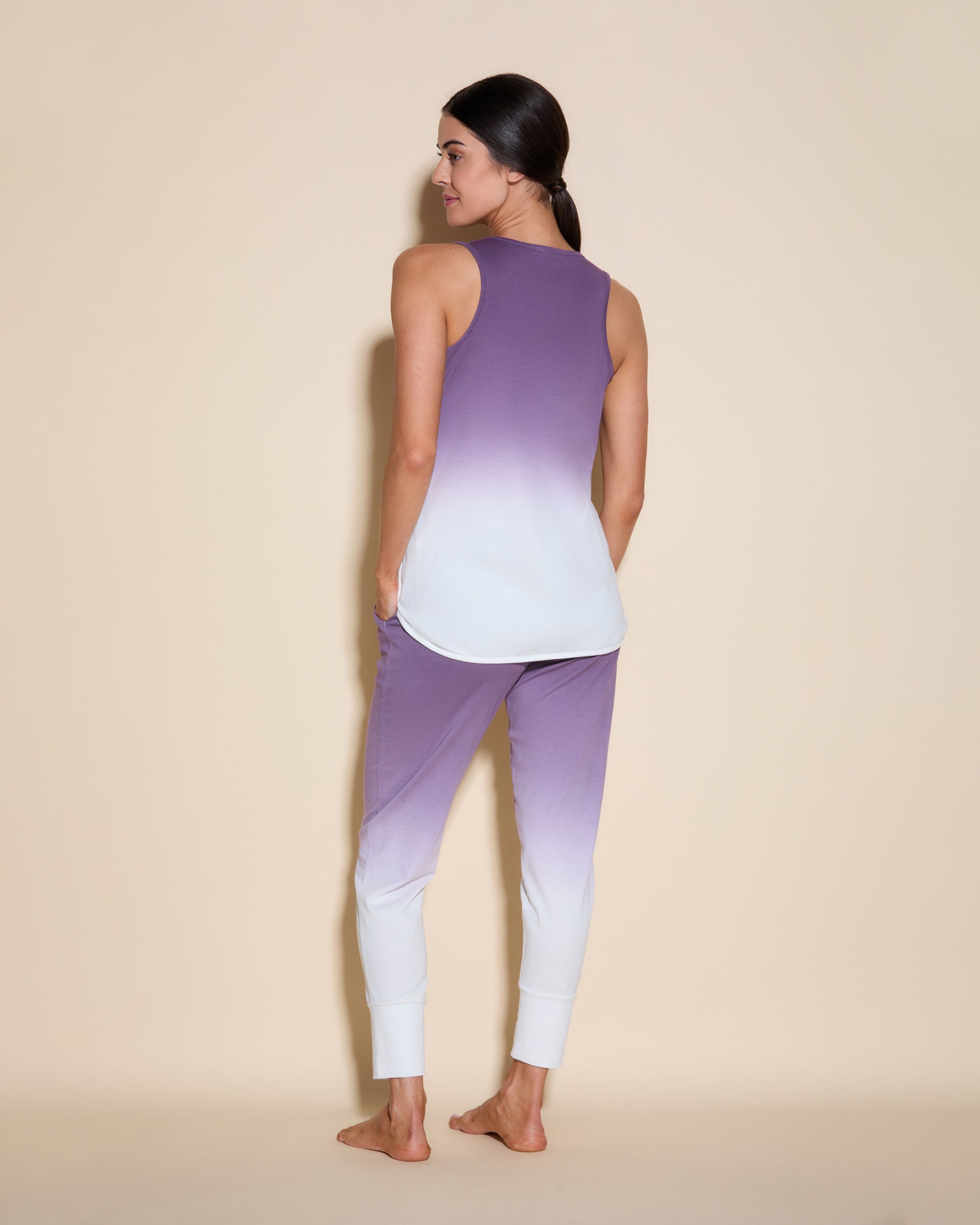 Purple Set - Florida Lounge Printed Print Tank Jogger Set