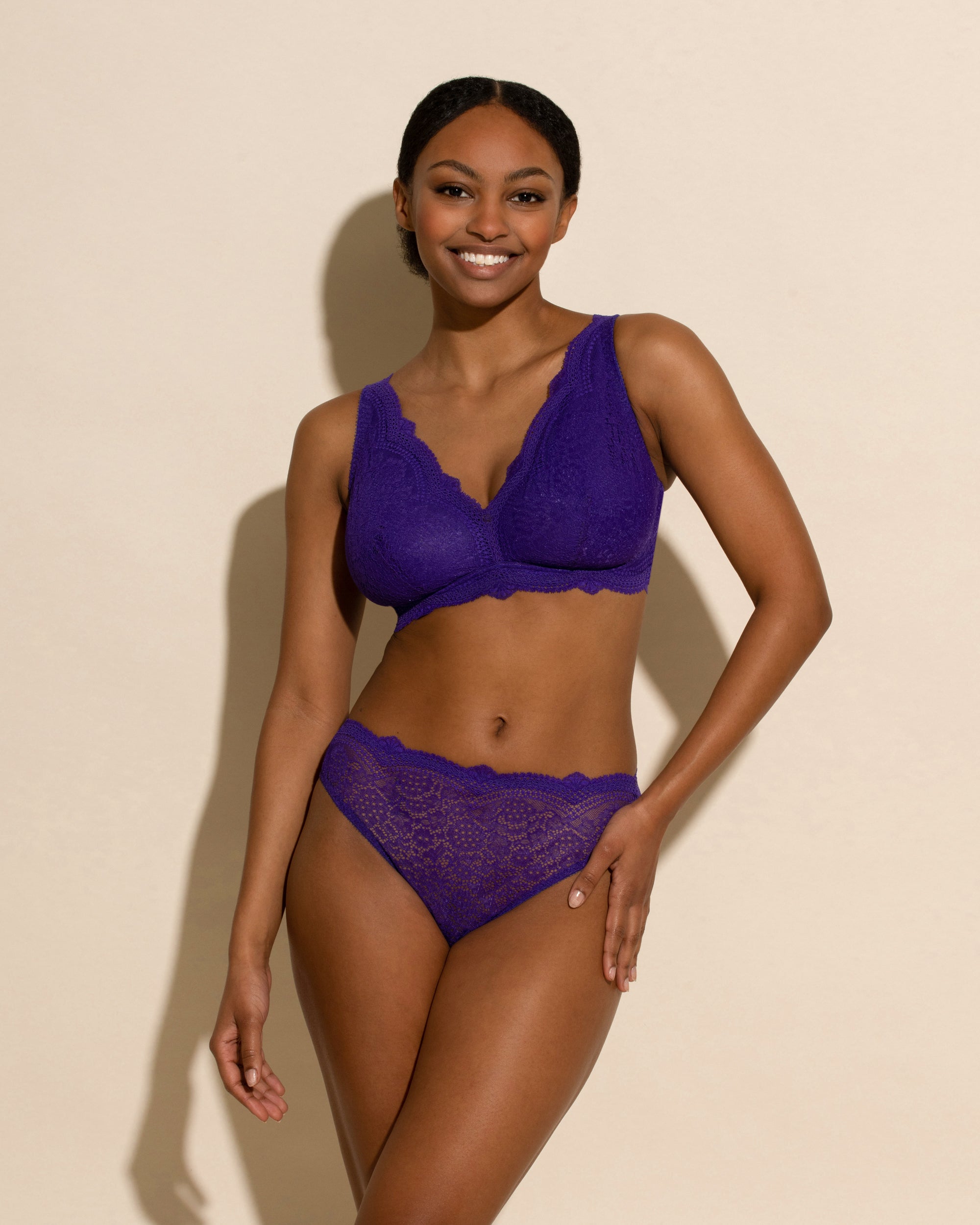 Lila Slip - Forte Hochgeschnittener Bikini
