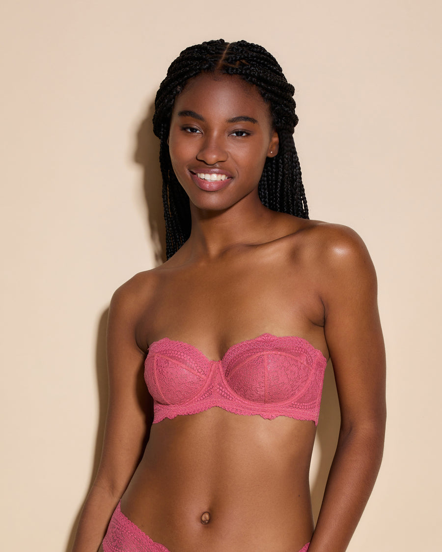 Rose Soutien-Gorge - Forte Soutien-Gorge Sans Bretelles Convertible