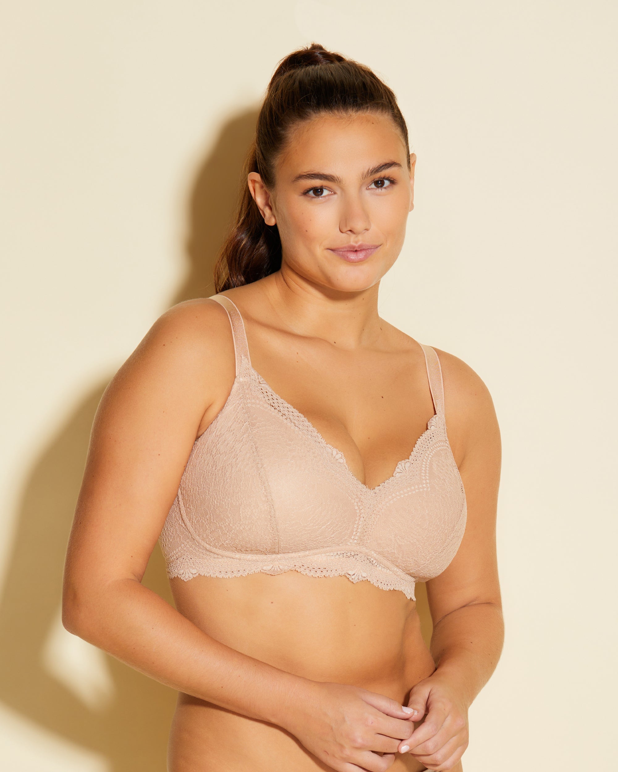 Beige Bralette - Forte Curvy Travel Padded Bralette