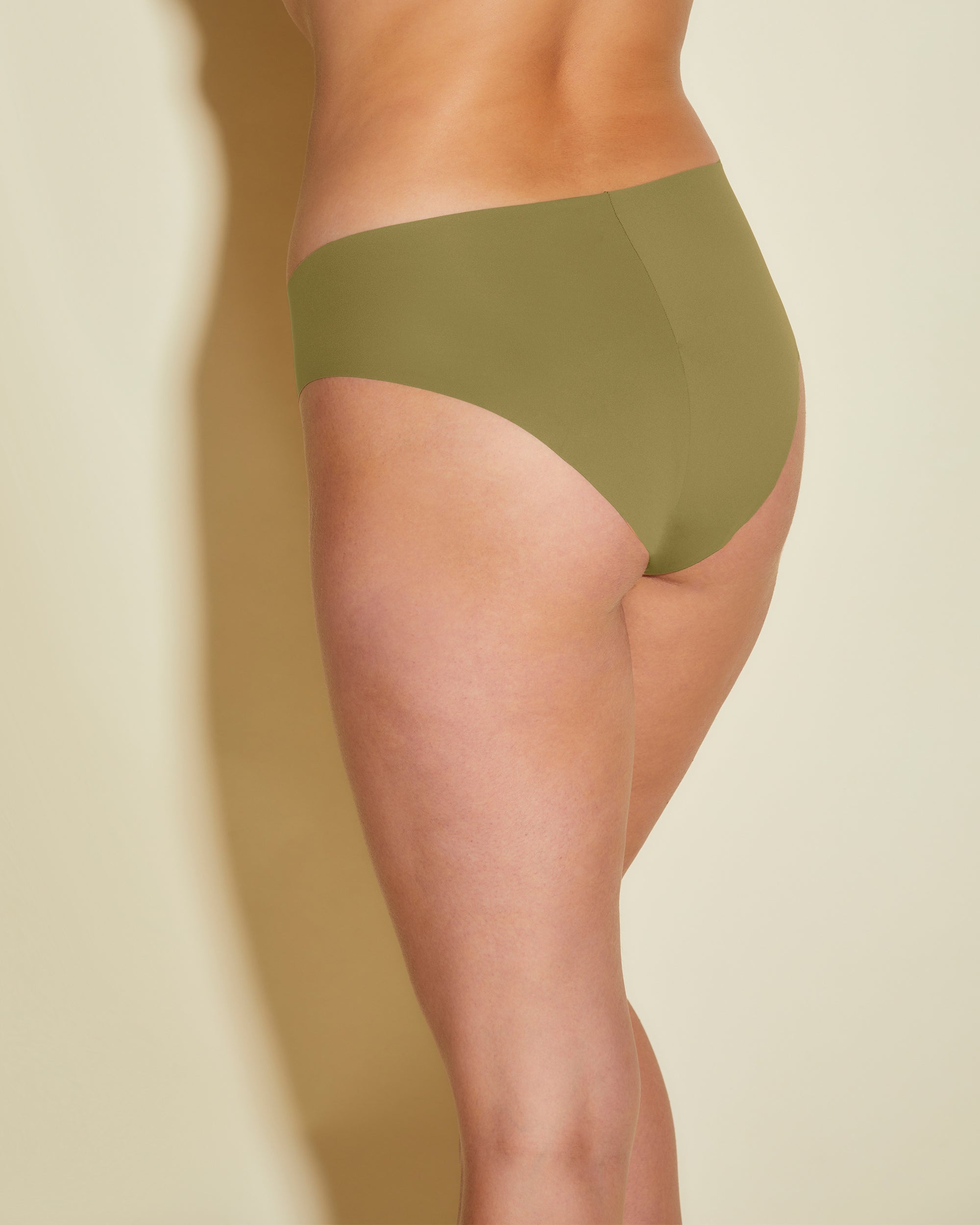 Verde Slip Sgambati - Free Cut Micro Bikini A Vita Alta Taglie Comode