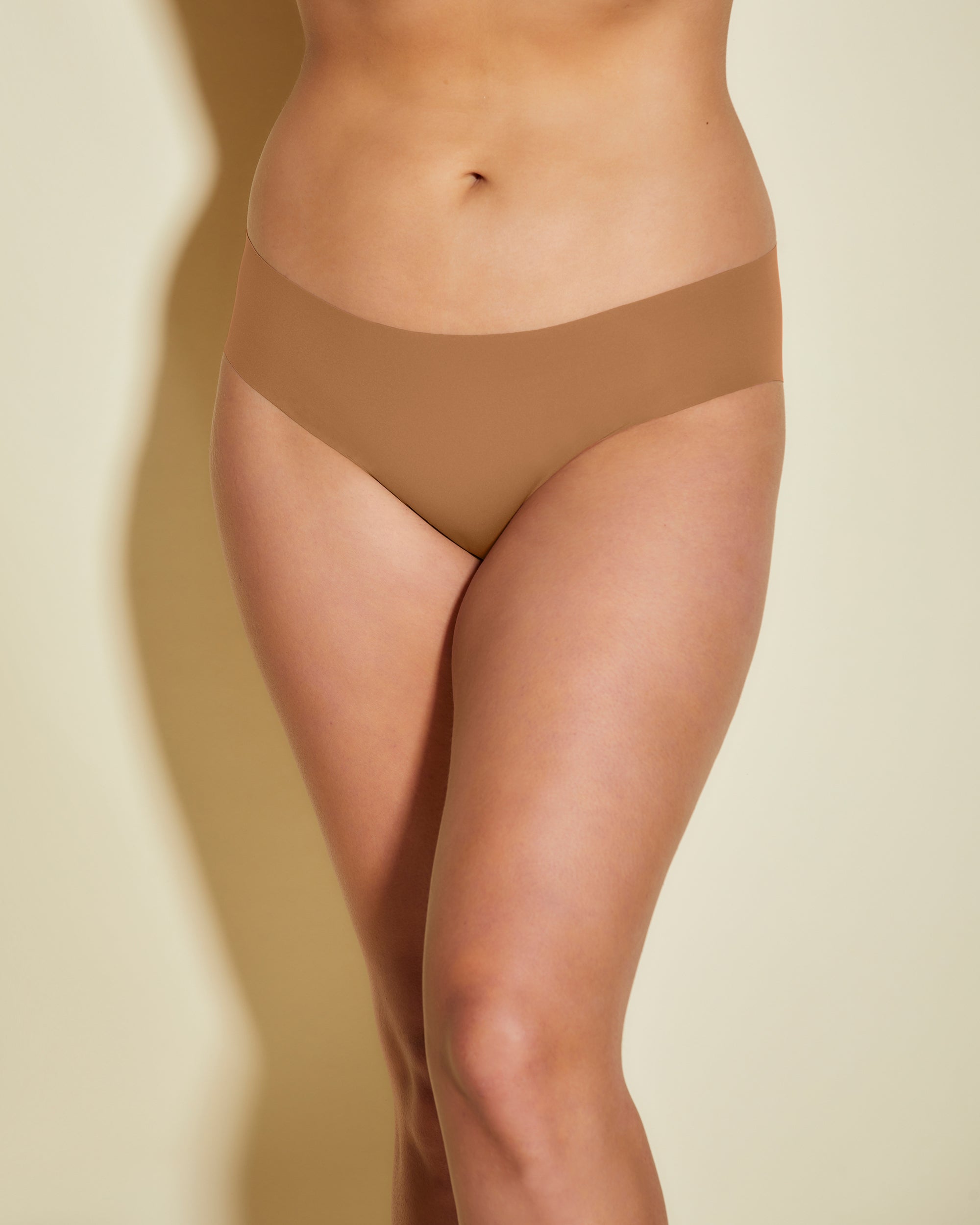 Marrone Slip Sgambati - Free Cut Micro Bikini A Vita Alta Taglie Comode