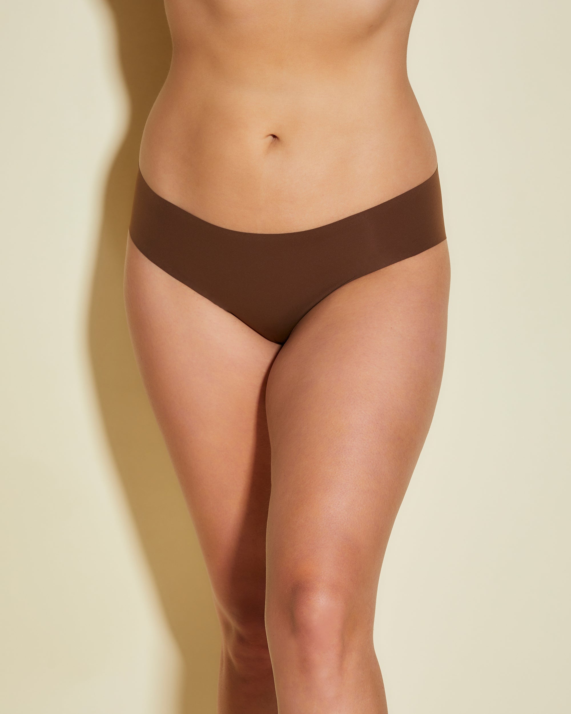 Braun Slip - Free Cut Micro Extended Hochgeschnittener Bikini