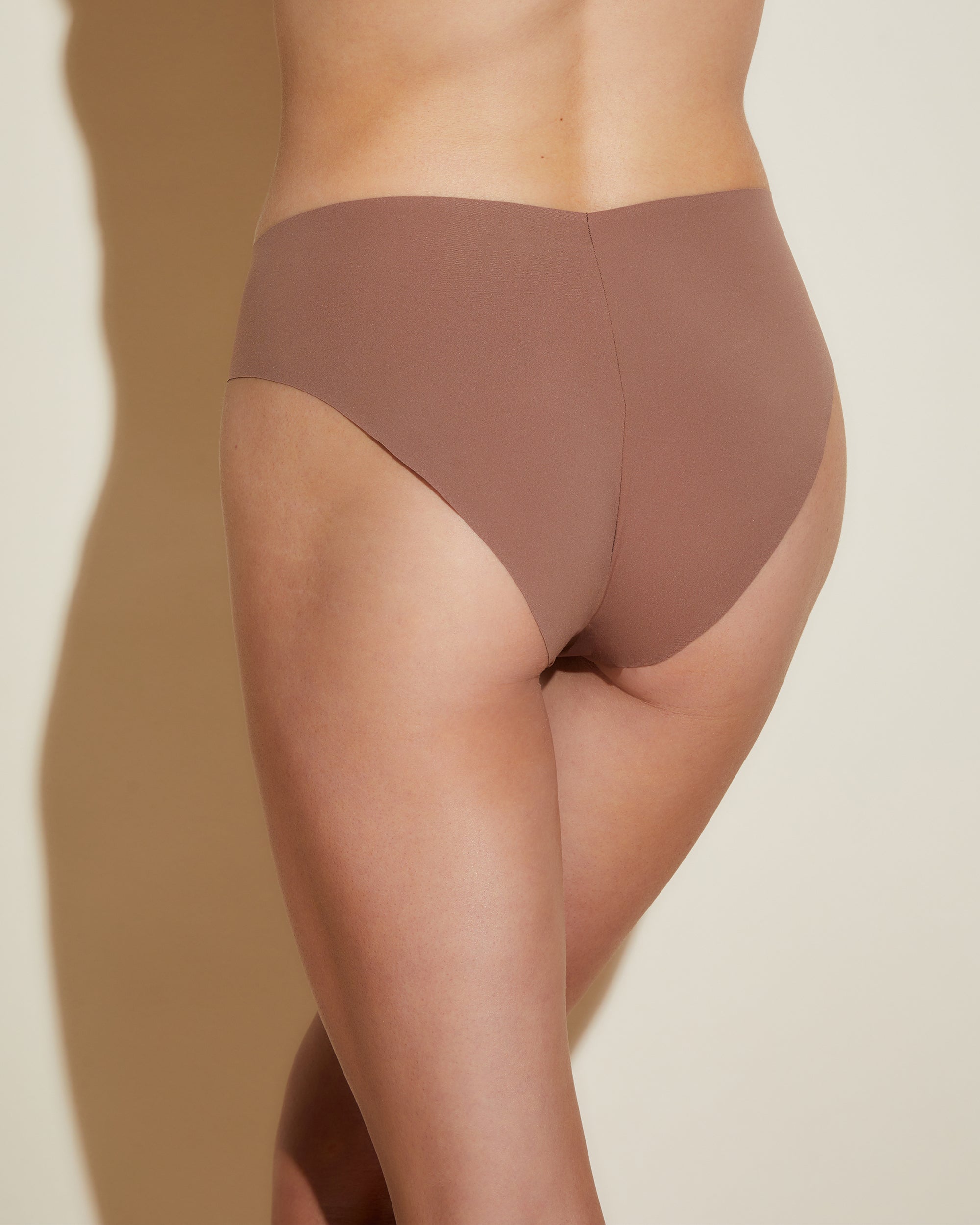Marrone Slip Sgambati - Free Cut Micro Bikini A Vita Alta