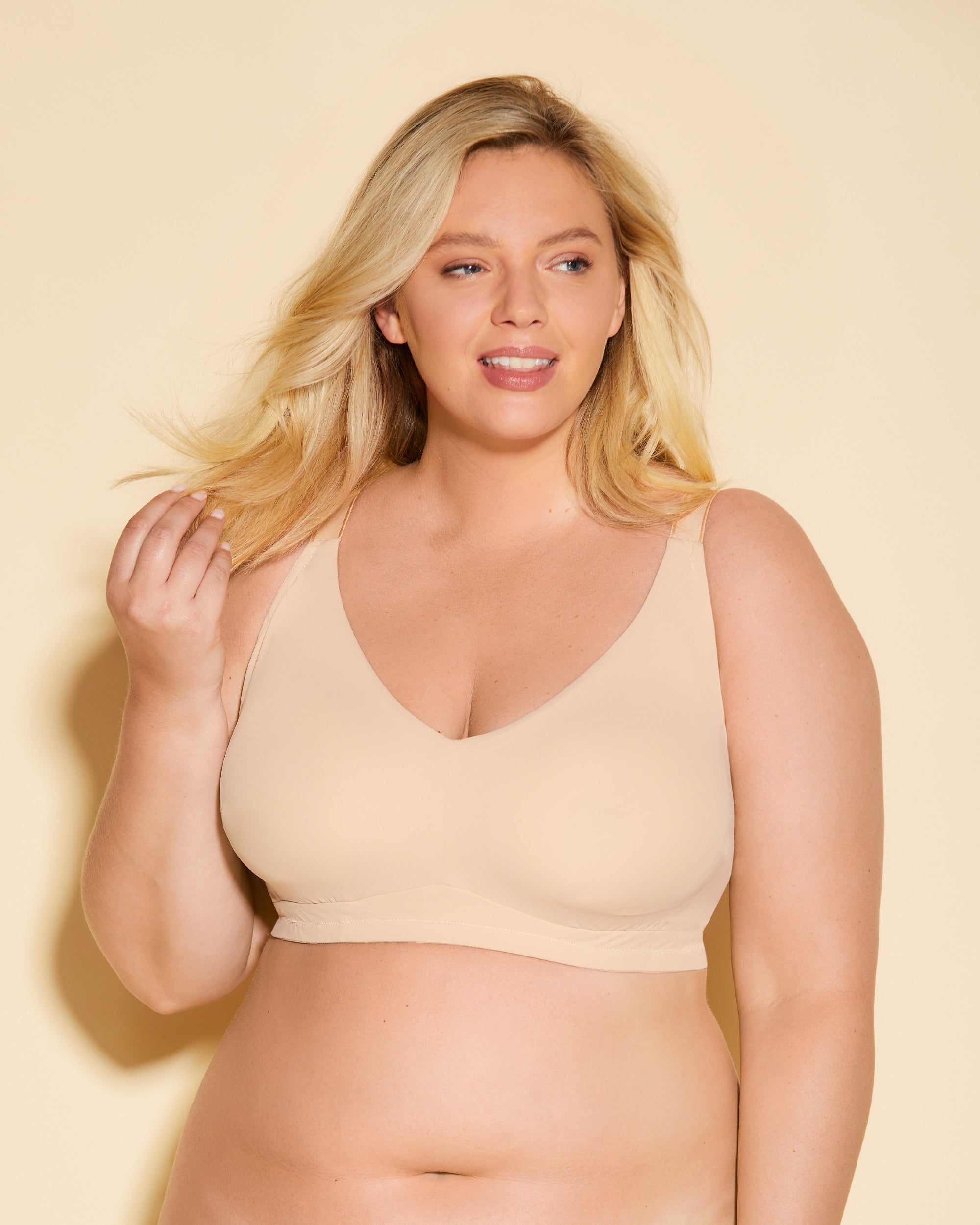 Beige Bralette - Free Cut Micro Bralette Ultra Curvy