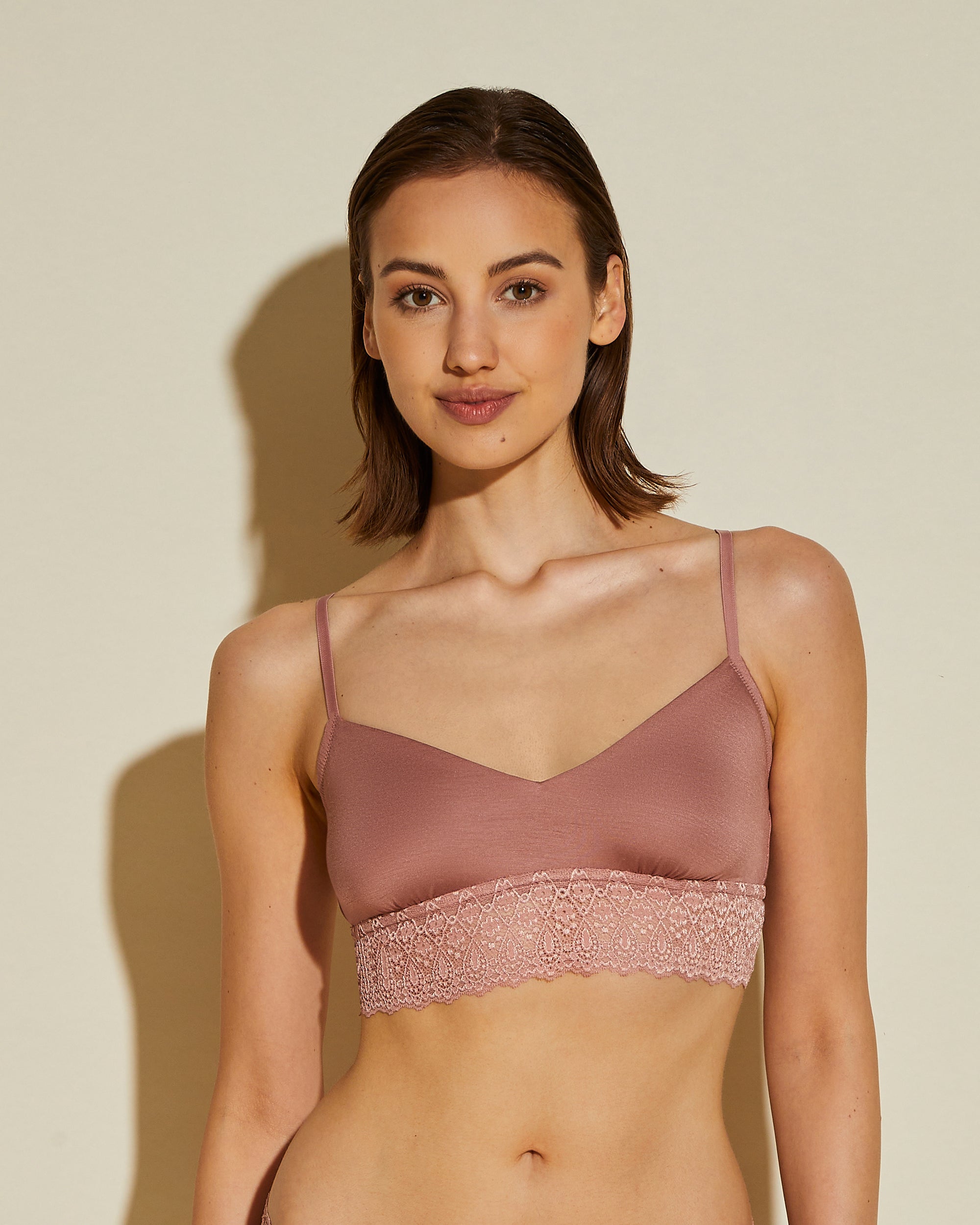 Beige Bralette - Giulia Bralette Mit Rundhalsausschnitt