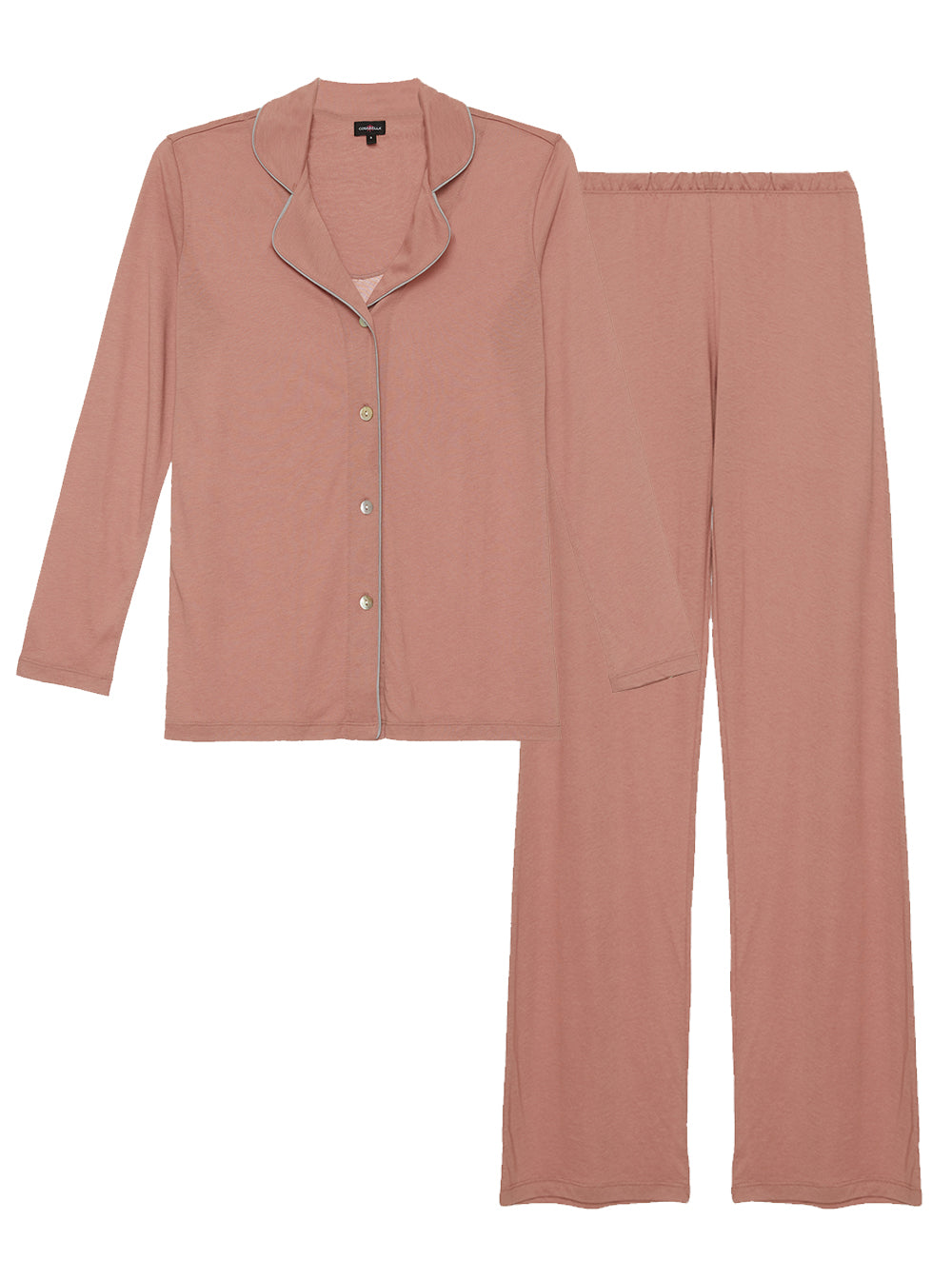 Beige Conjuntos - Polly Long Sleeve Top & Pant Pajama Set