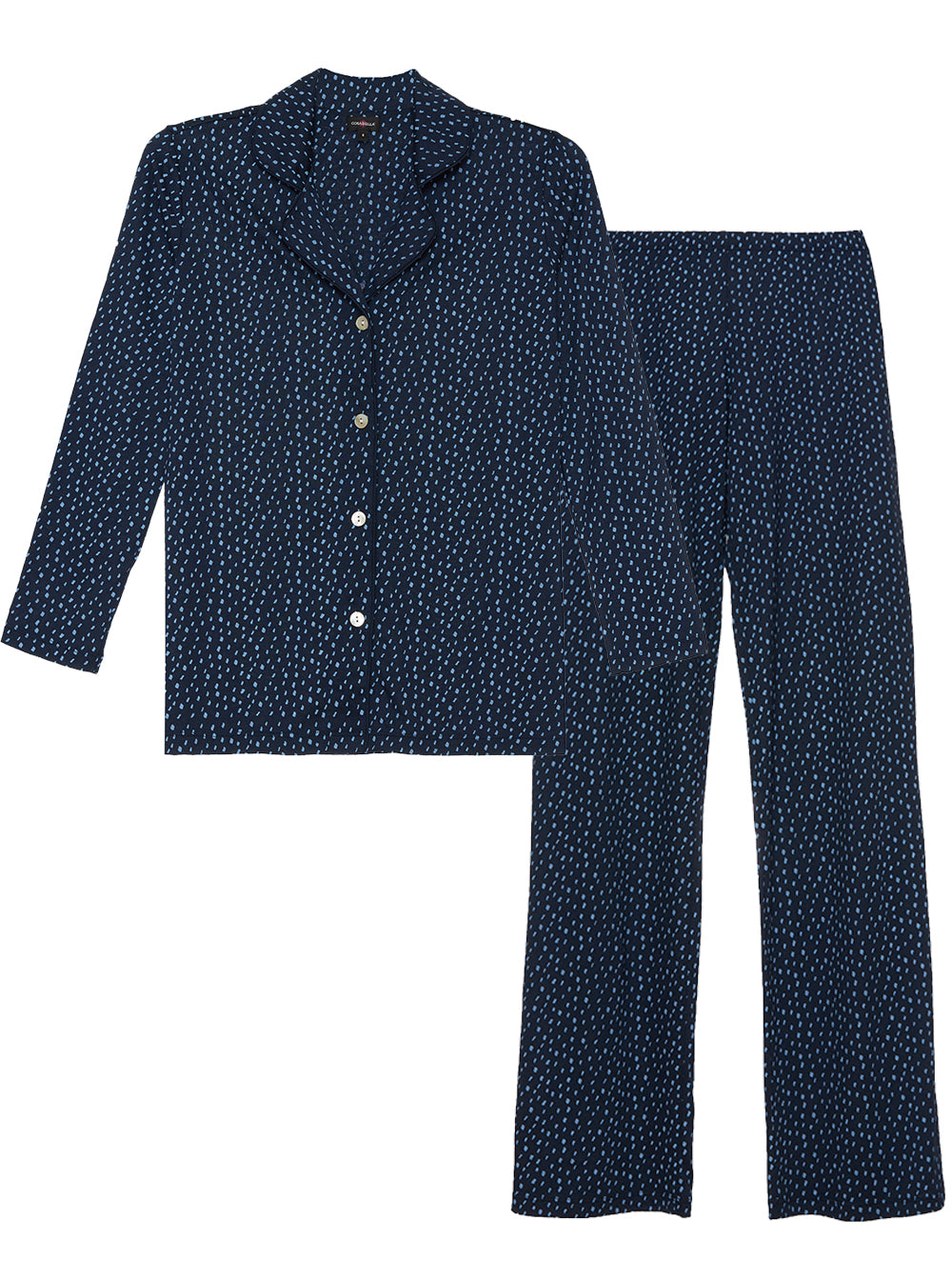 Azul Conjuntos - Bella Printed Long Sleeve Top & Pant Pajama Set