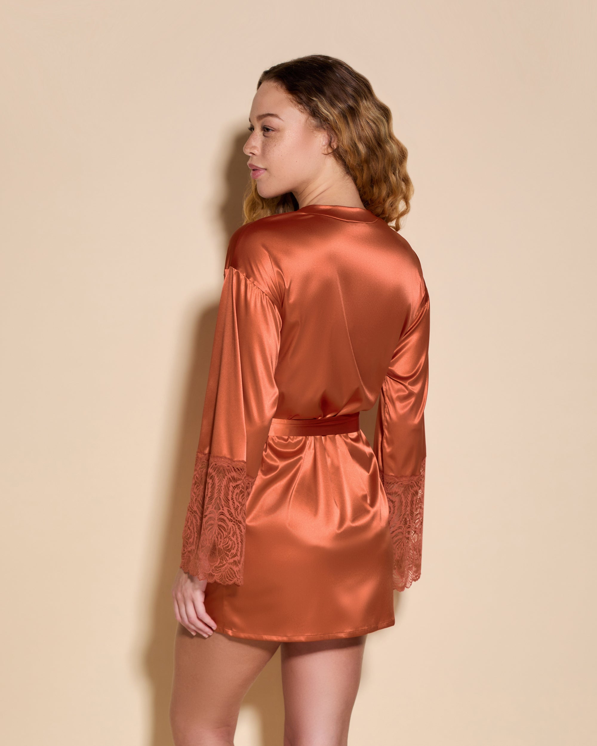 Orange Robe De Chambre - Khana Peignoir