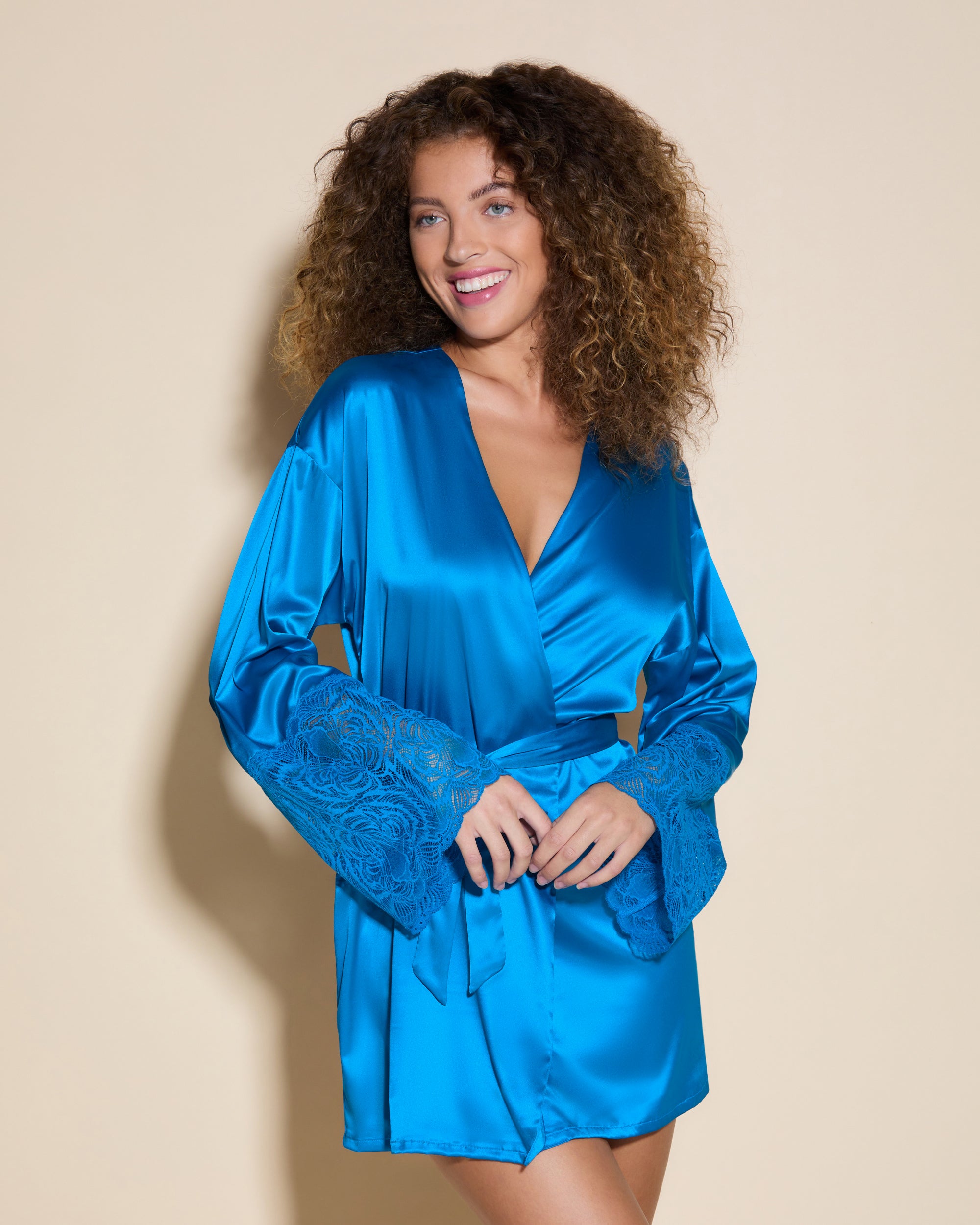 Bleue Robe De Chambre - Khana Peignoir