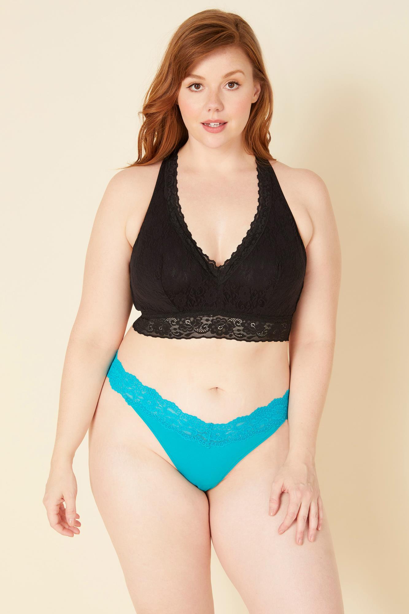 Grün Tanga - Cosabella Amore Love Übergröße Tief Sitzender Tanga