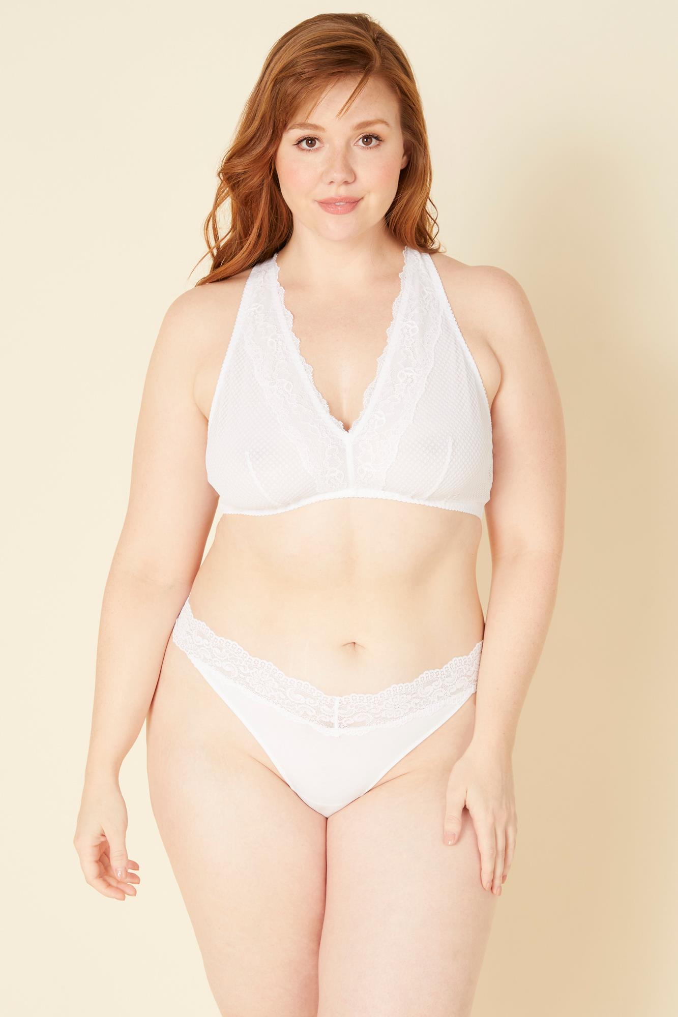 Weiß Tanga - Cosabella Amore Love Übergröße Tief Sitzender Tanga