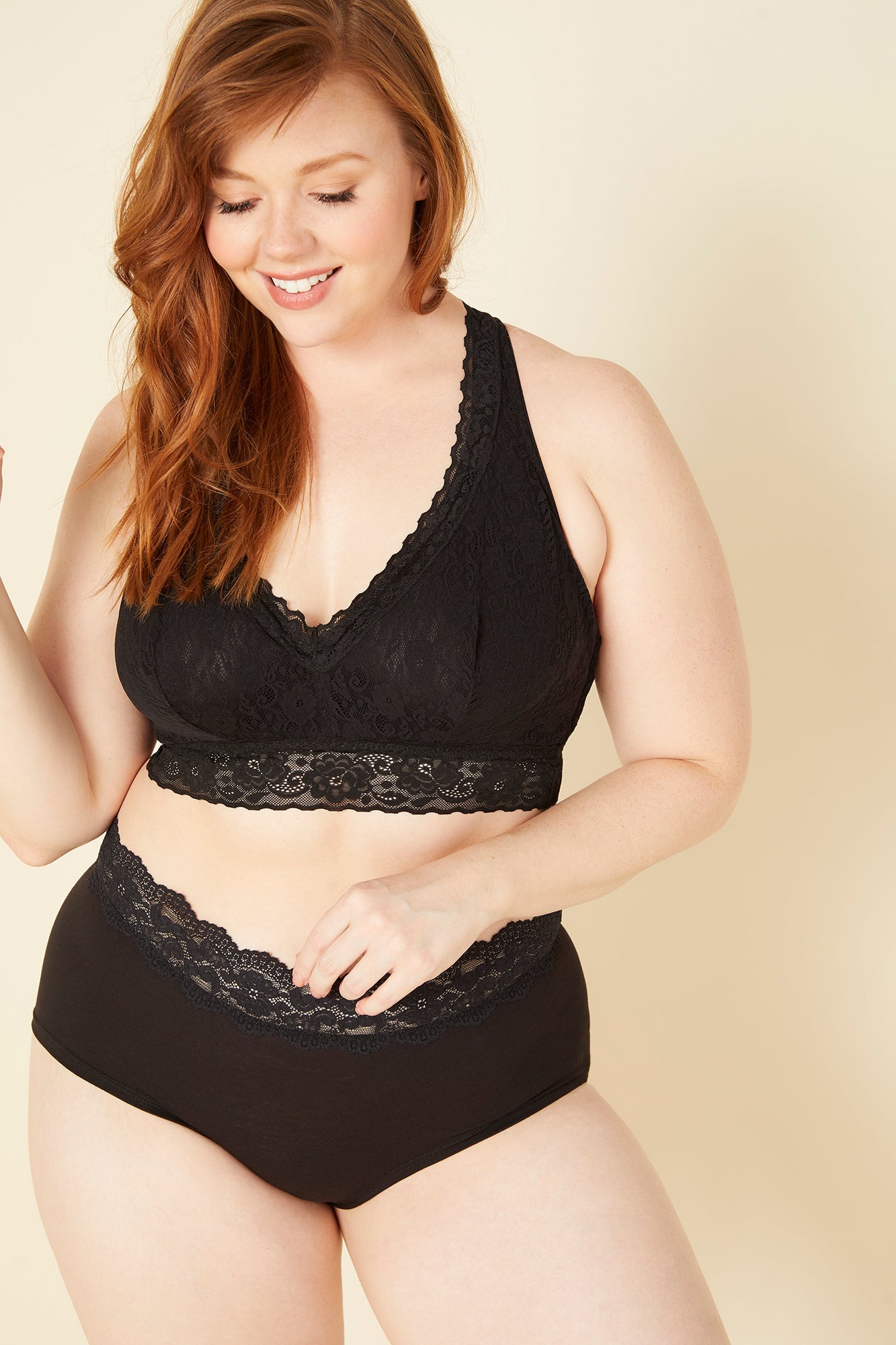 Negro Culottes - Cosabella Amore Love Grandes Tailles - Culote De Tiro Bajo