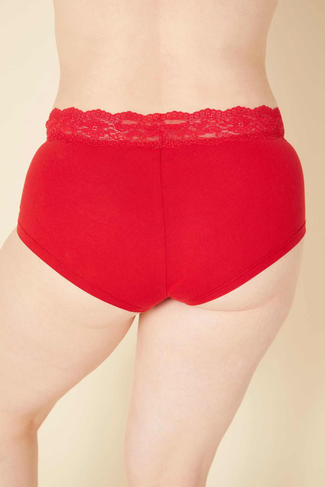 Rot Hotpants - Cosabella Amore Love Übergröße Tief Sitzender Panty