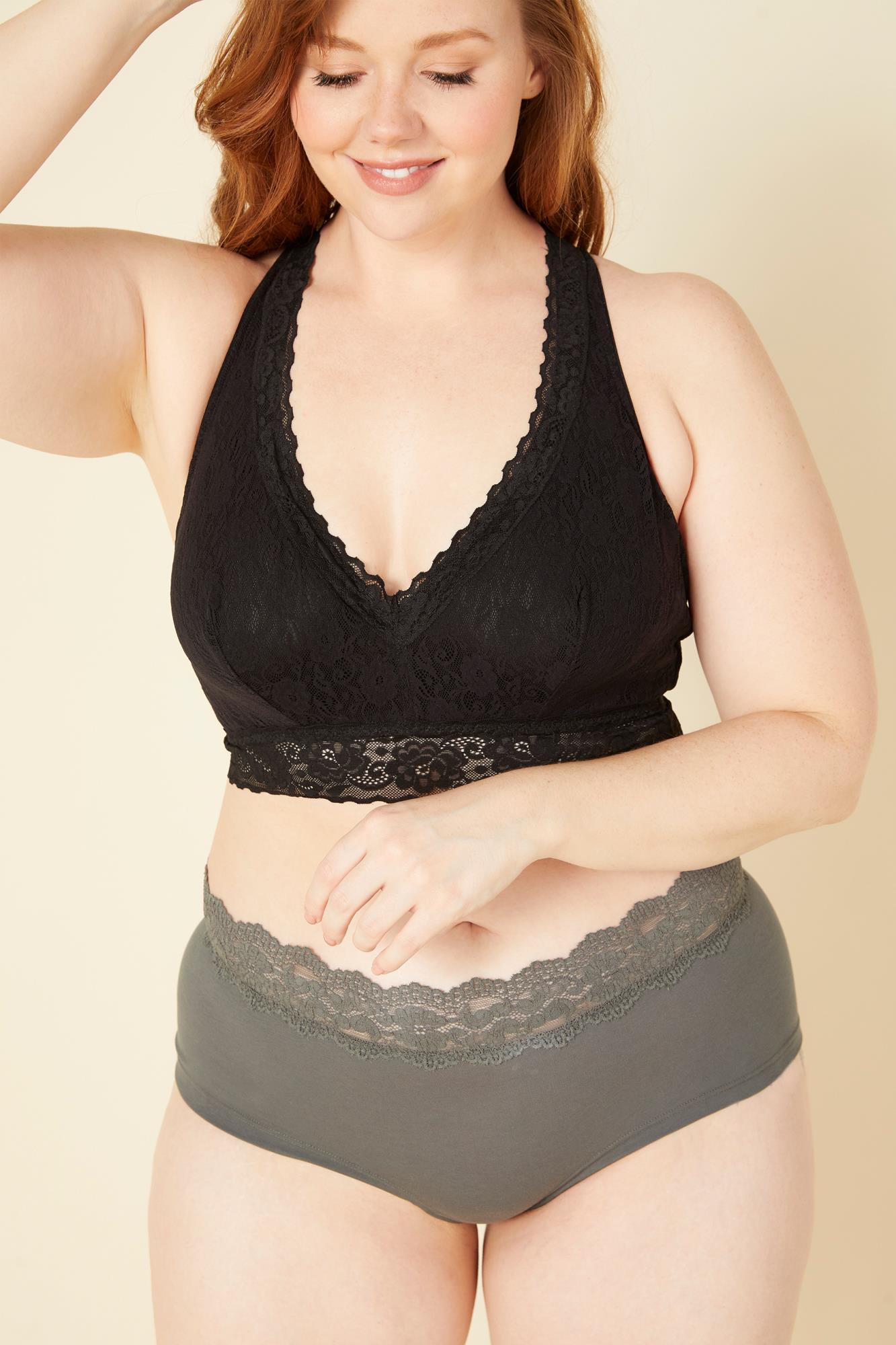 Gris Culottes - Cosabella Amore Love Grandes Tailles - Culote De Tiro Bajo