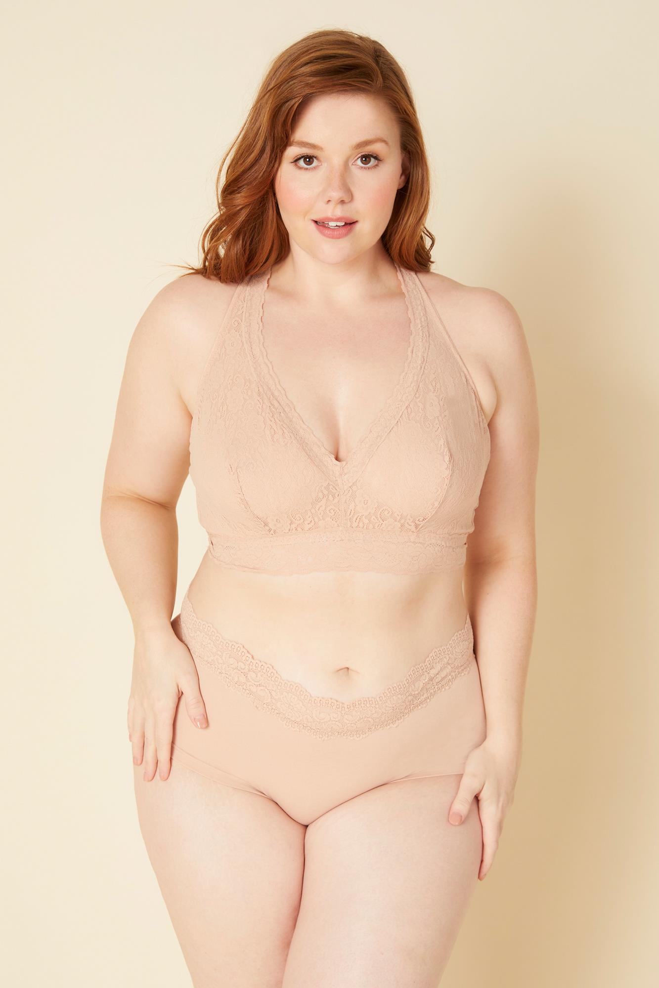 Beige Culottes - Cosabella Amore Love Grandes Tailles - Culote De Tiro Bajo