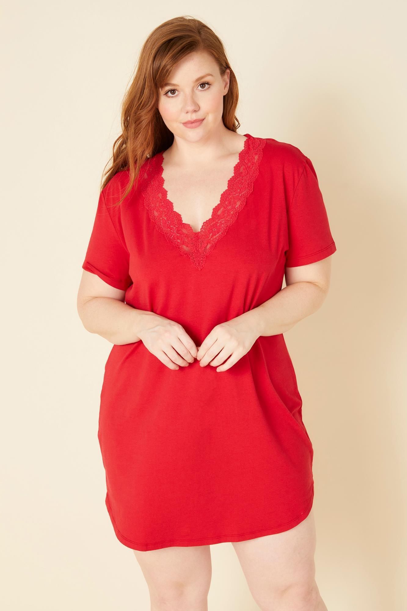 Red Shirt - Cosabella Amore Love Extended  Sleep Shirt